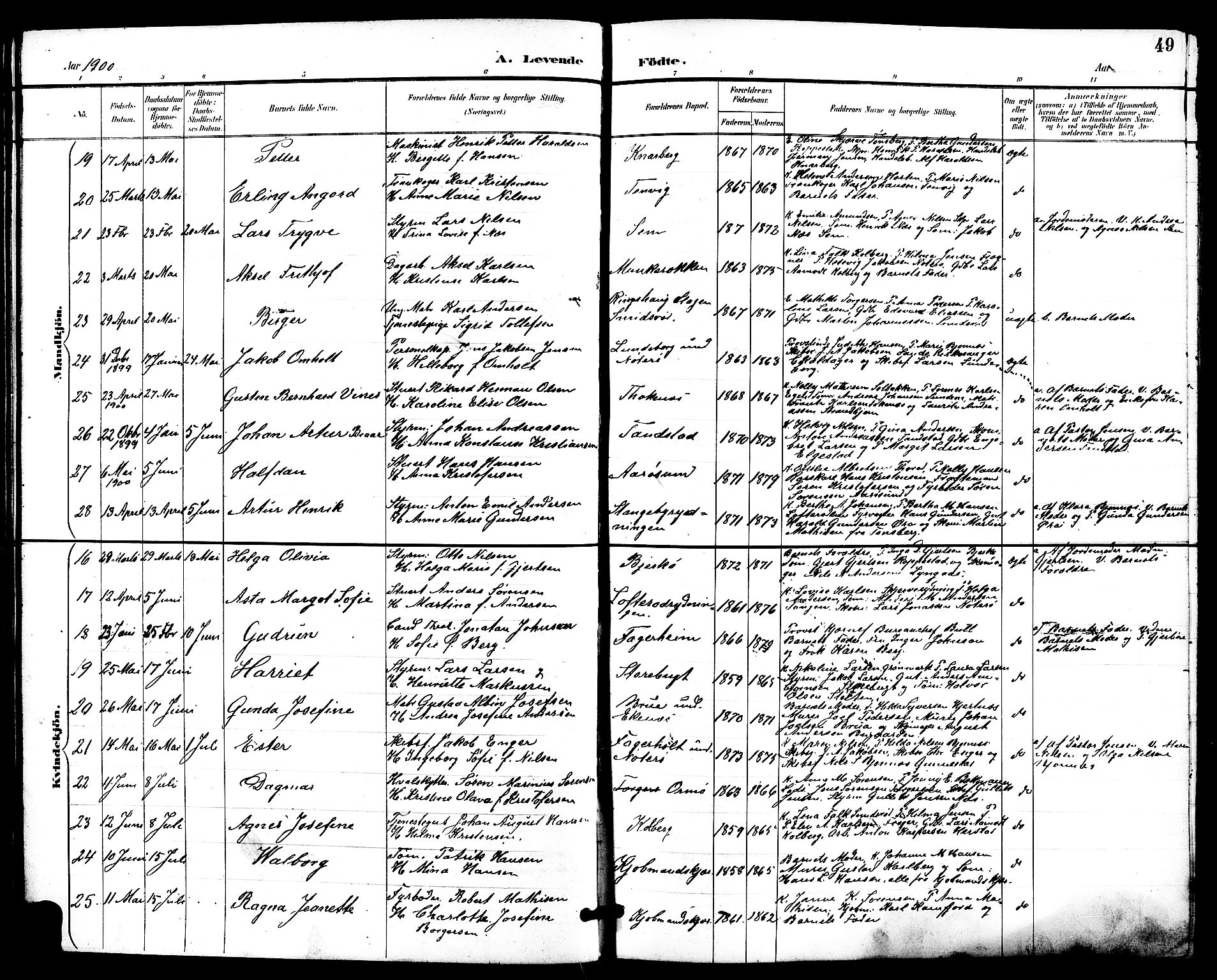 Nøtterøy kirkebøker, AV/SAKO-A-354/G/Ga/L0004: Parish register (copy) no. I 4, 1894-1909, p. 49