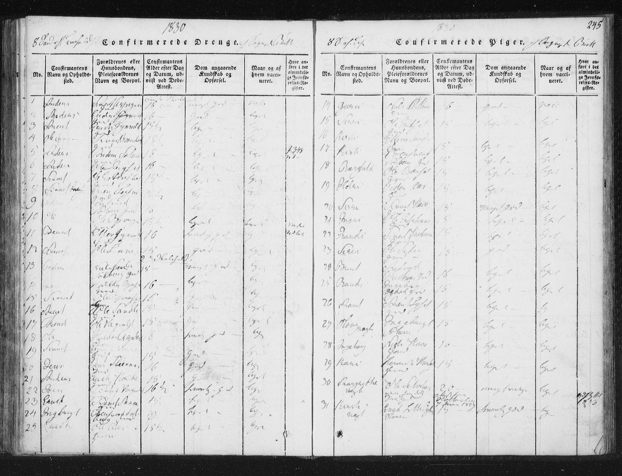 Ministerialprotokoller, klokkerbøker og fødselsregistre - Sør-Trøndelag, SAT/A-1456/689/L1037: Parish register (official) no. 689A02, 1816-1842, p. 245