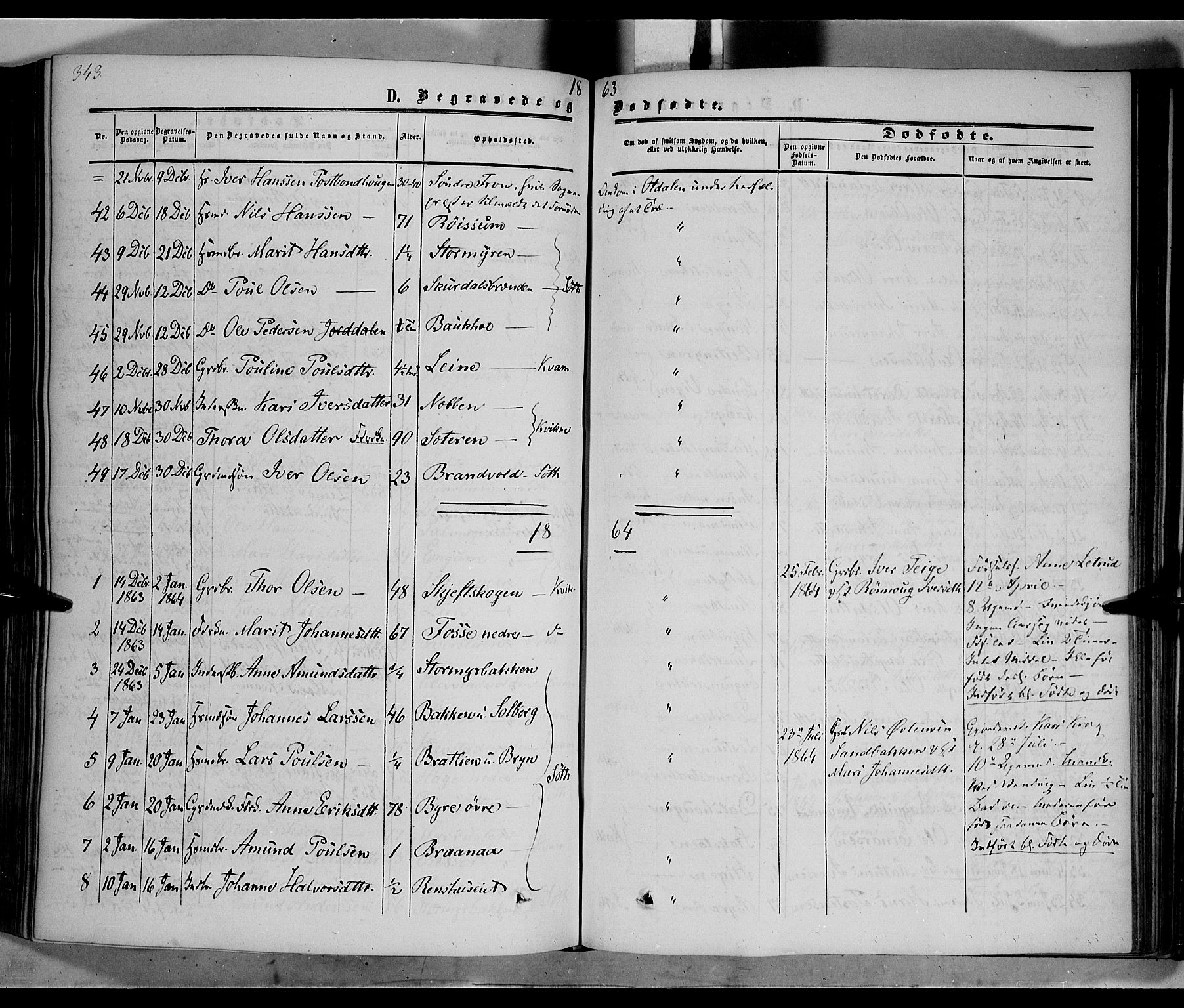 Nord-Fron prestekontor, SAH/PREST-080/H/Ha/Haa/L0001: Parish register (official) no. 1, 1851-1864, p. 343
