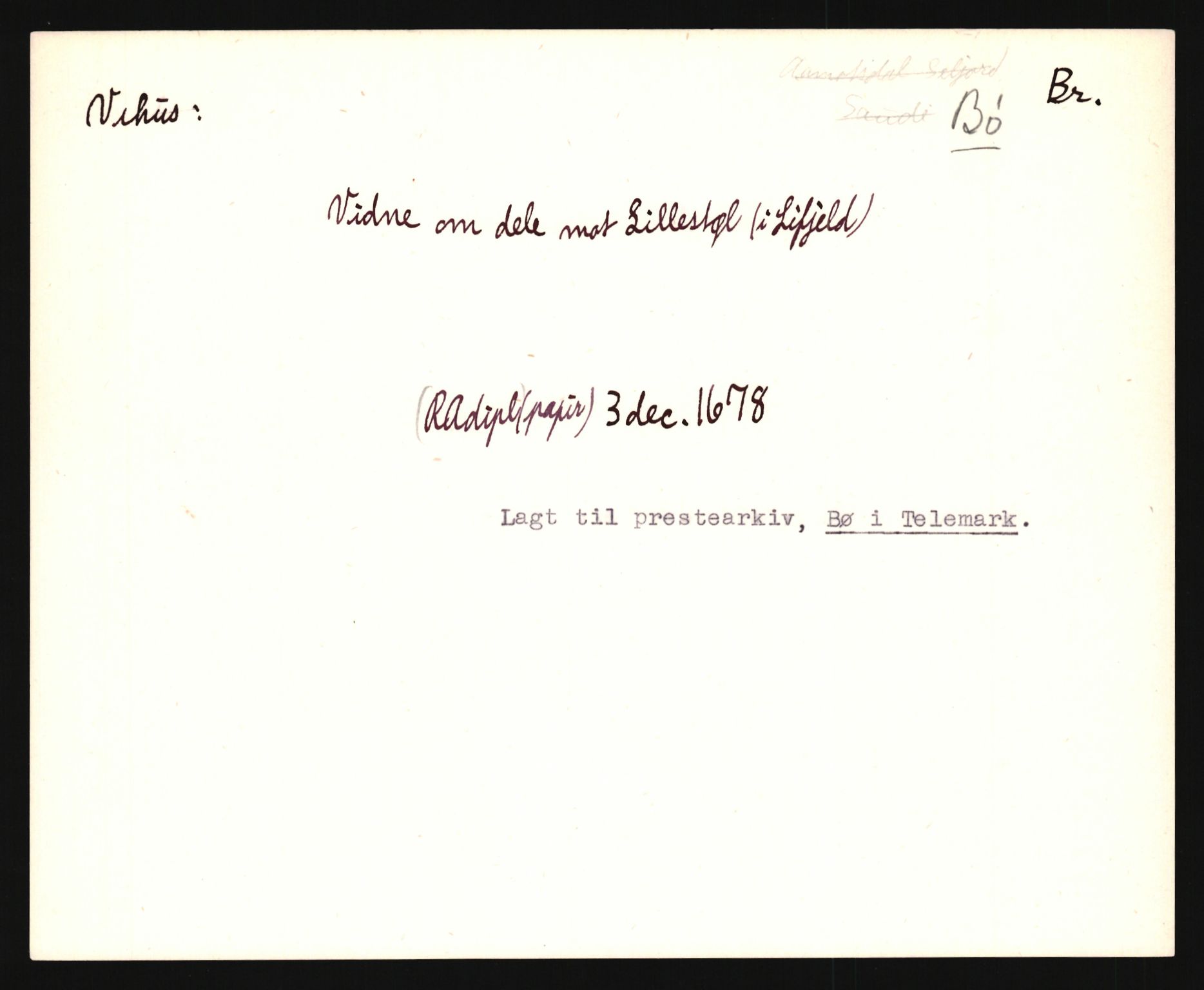 Riksarkivets diplomsamling, AV/RA-EA-5965/F35/F35e/L0020: Registreringssedler Telemark 1, 1400-1700, p. 499