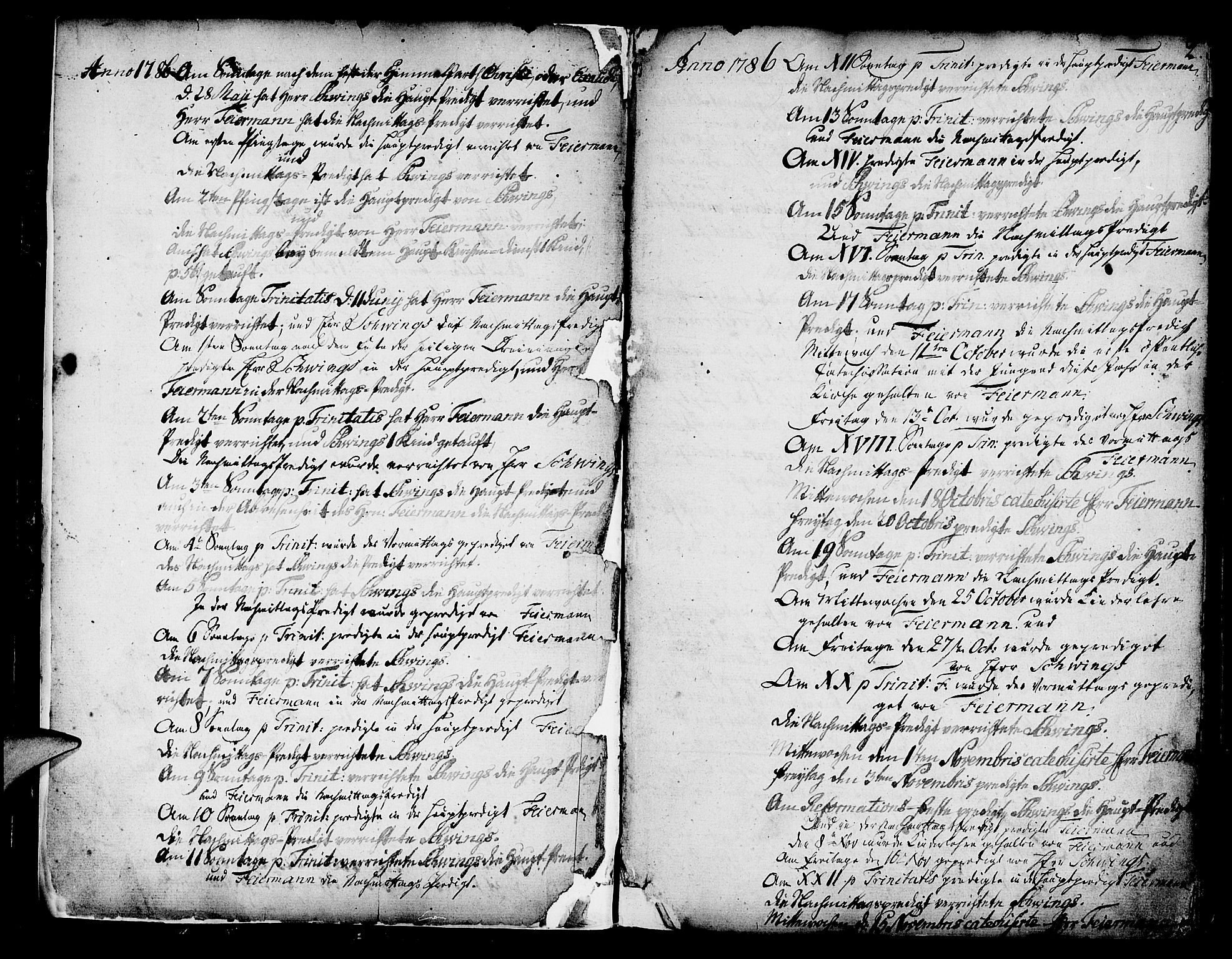 Mariakirken Sokneprestembete, SAB/A-76901/H/Haa/L0003: Parish register (official) no. A 3, 1786-1815, p. 2