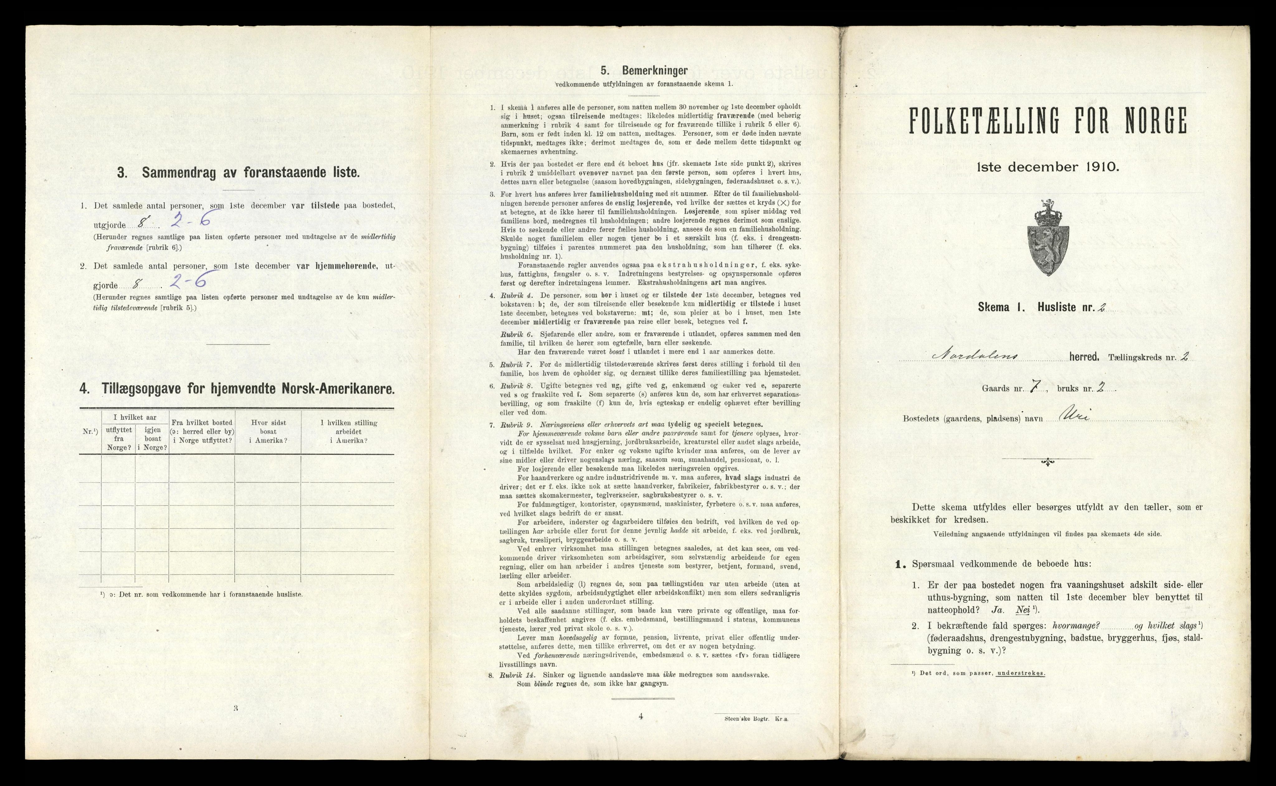 RA, 1910 census for Norddal, 1910, p. 147