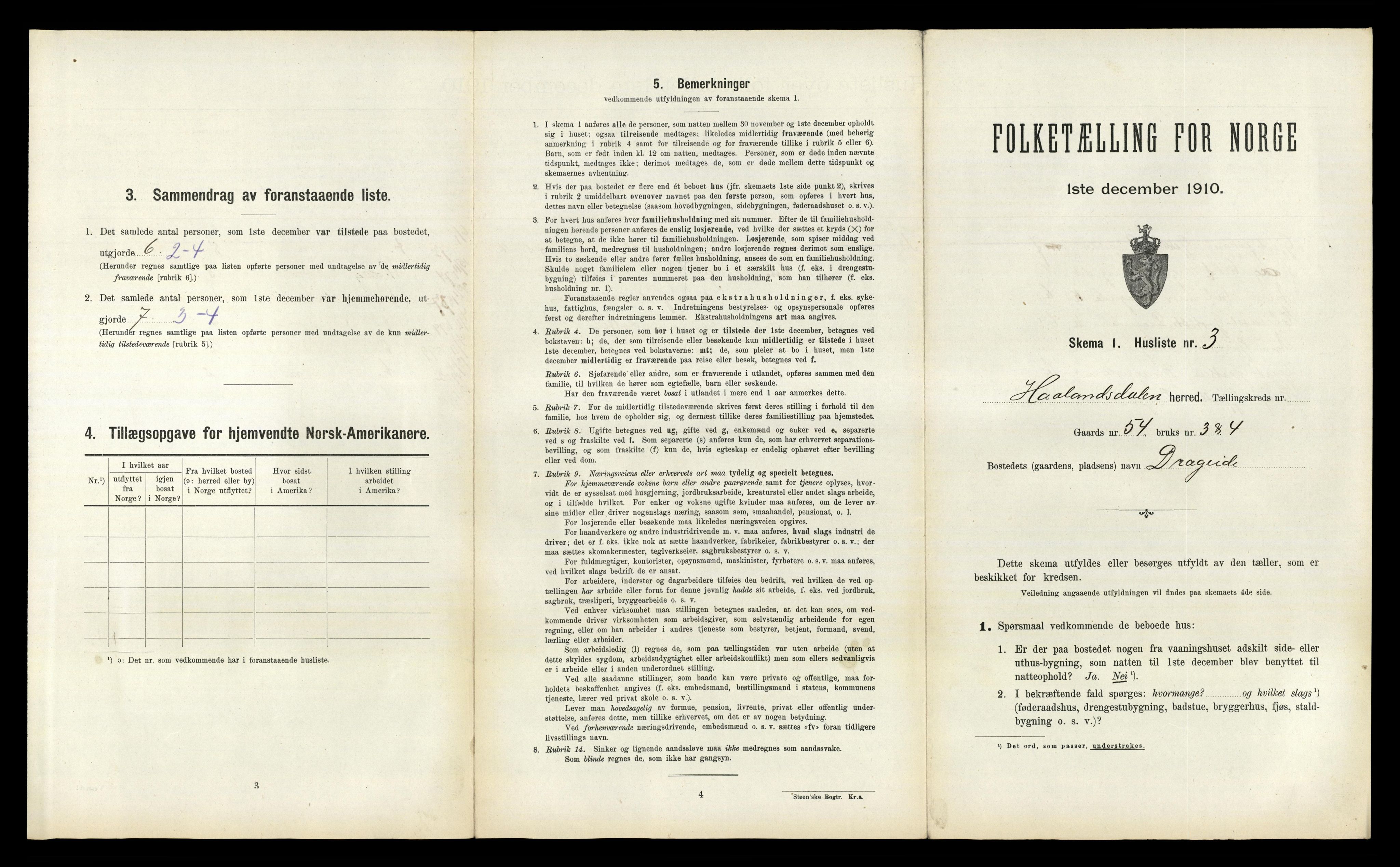 RA, 1910 census for Hålandsdal, 1910, p. 104