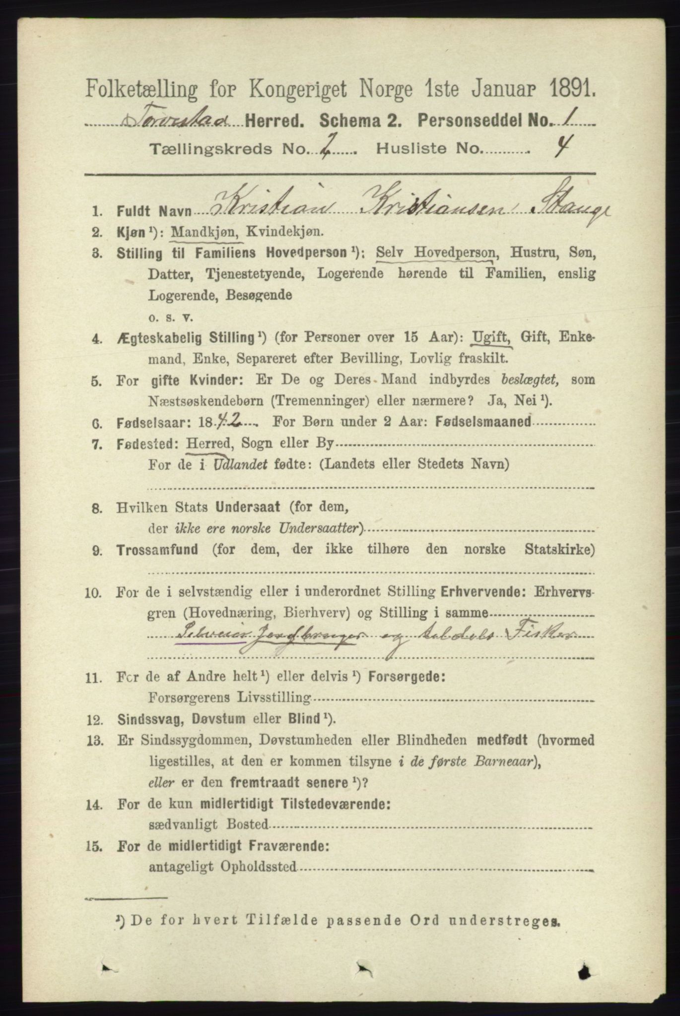 RA, 1891 census for 1152 Torvastad, 1891, p. 530