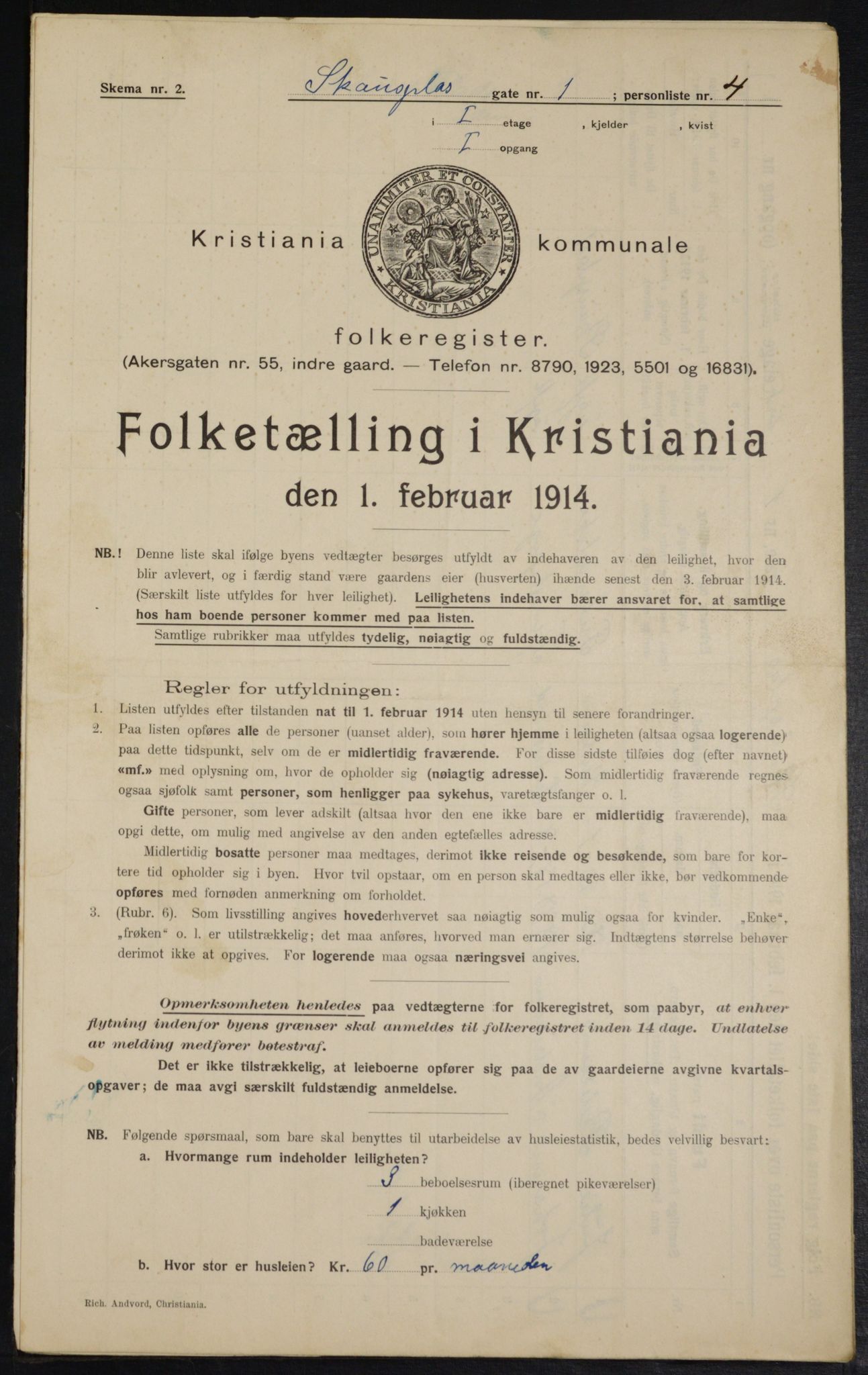 OBA, Municipal Census 1914 for Kristiania, 1914, p. 90082