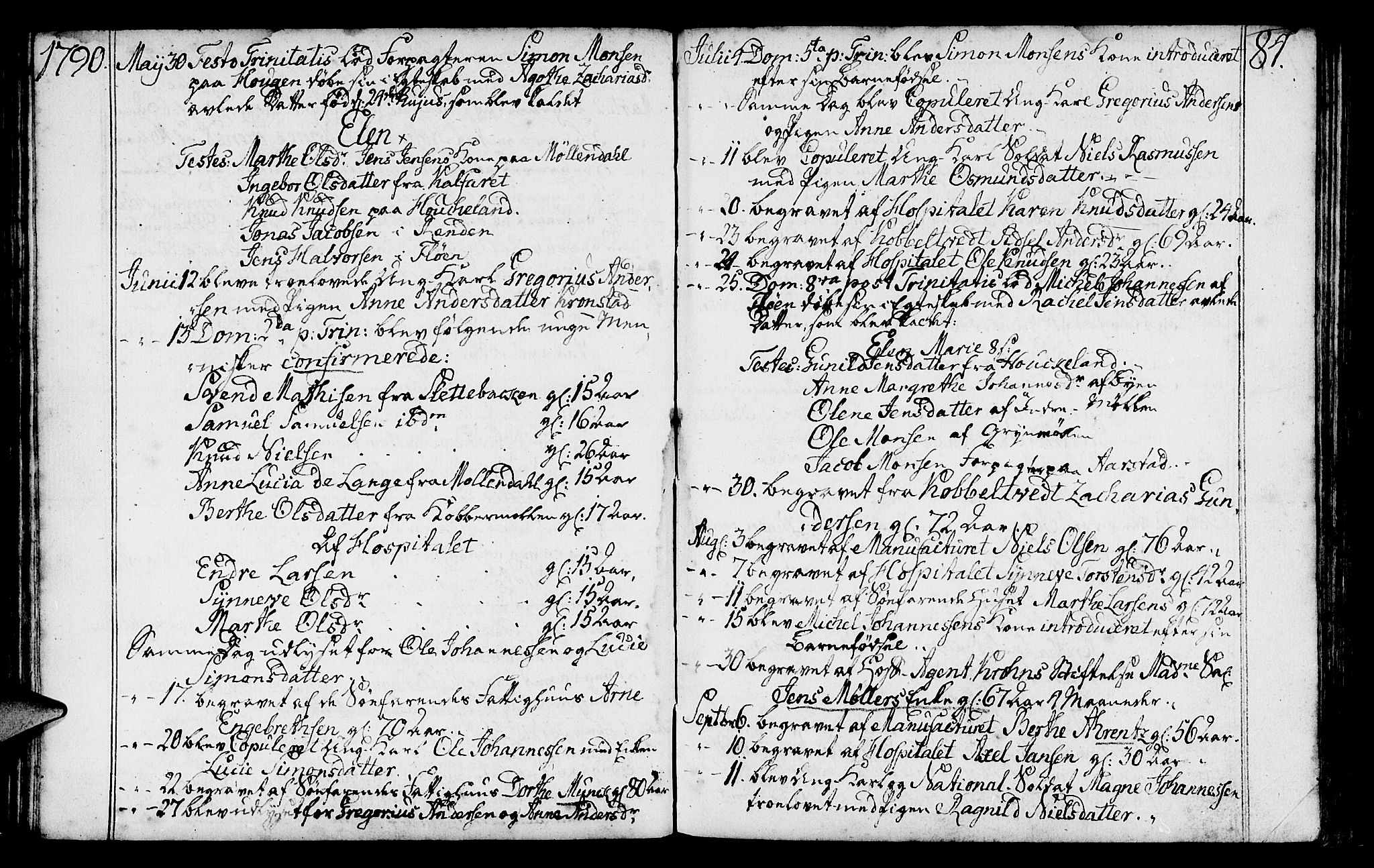 St. Jørgens hospital og Årstad sokneprestembete, AV/SAB-A-99934: Parish register (official) no. A 2, 1766-1814, p. 84