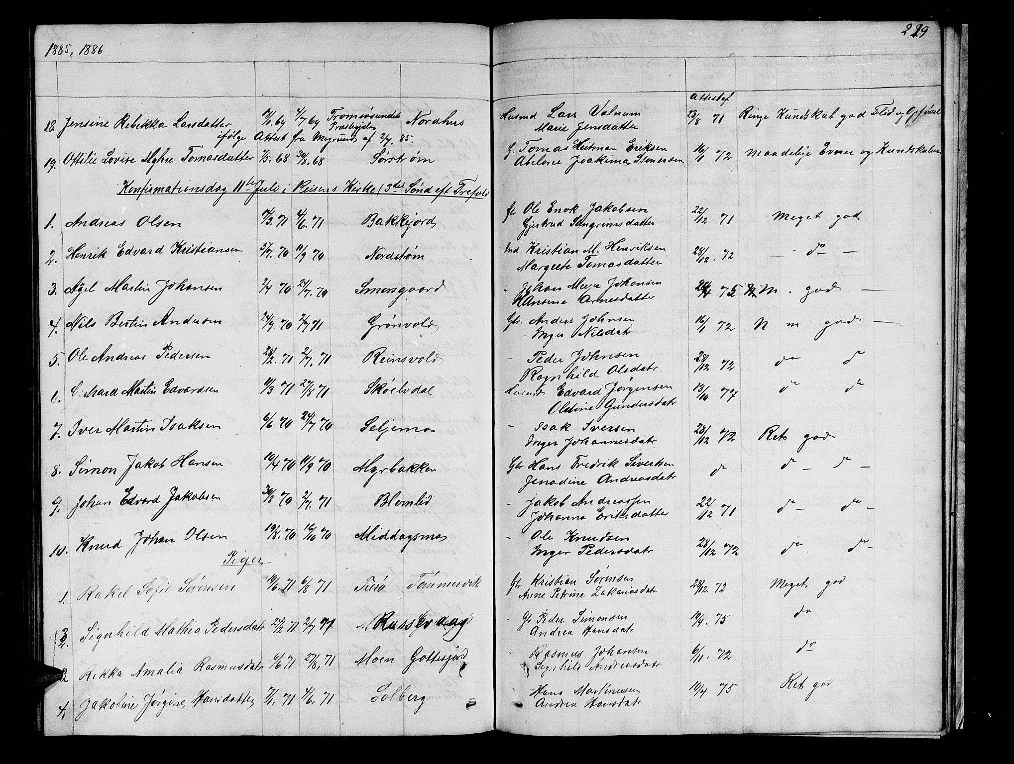 Tranøy sokneprestkontor, SATØ/S-1313/I/Ia/Iab/L0021klokker: Parish register (copy) no. 21, 1861-1886, p. 219