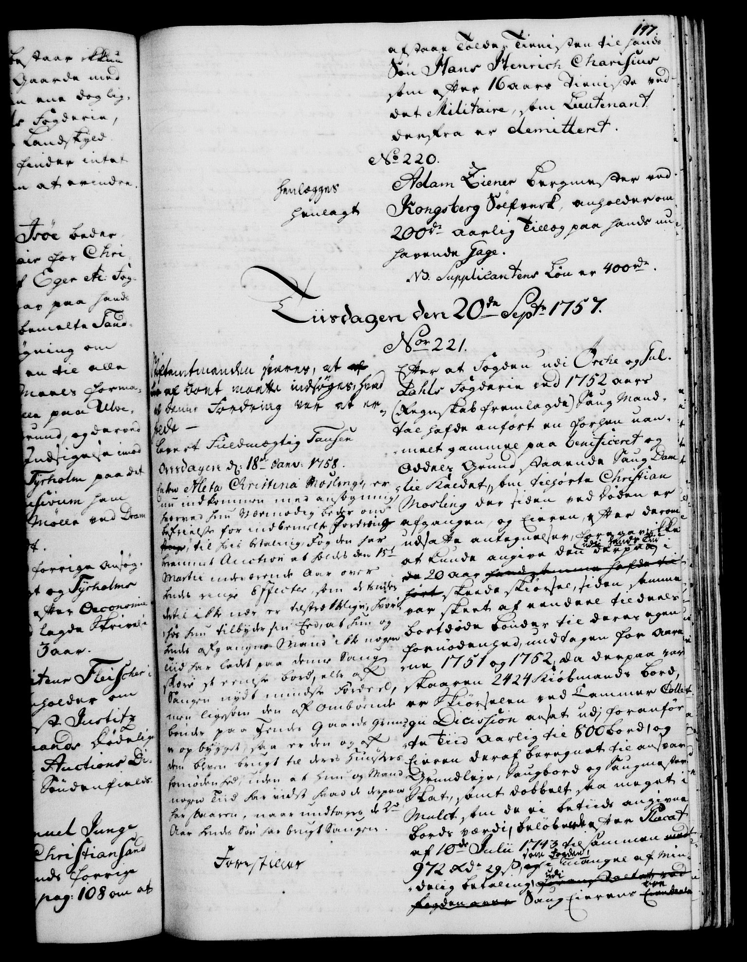 Rentekammeret, Kammerkanselliet, RA/EA-3111/G/Gh/Gha/L0034: Norsk ekstraktmemorialprotokoll (merket RK 53.79), 1756-1759, p. 147