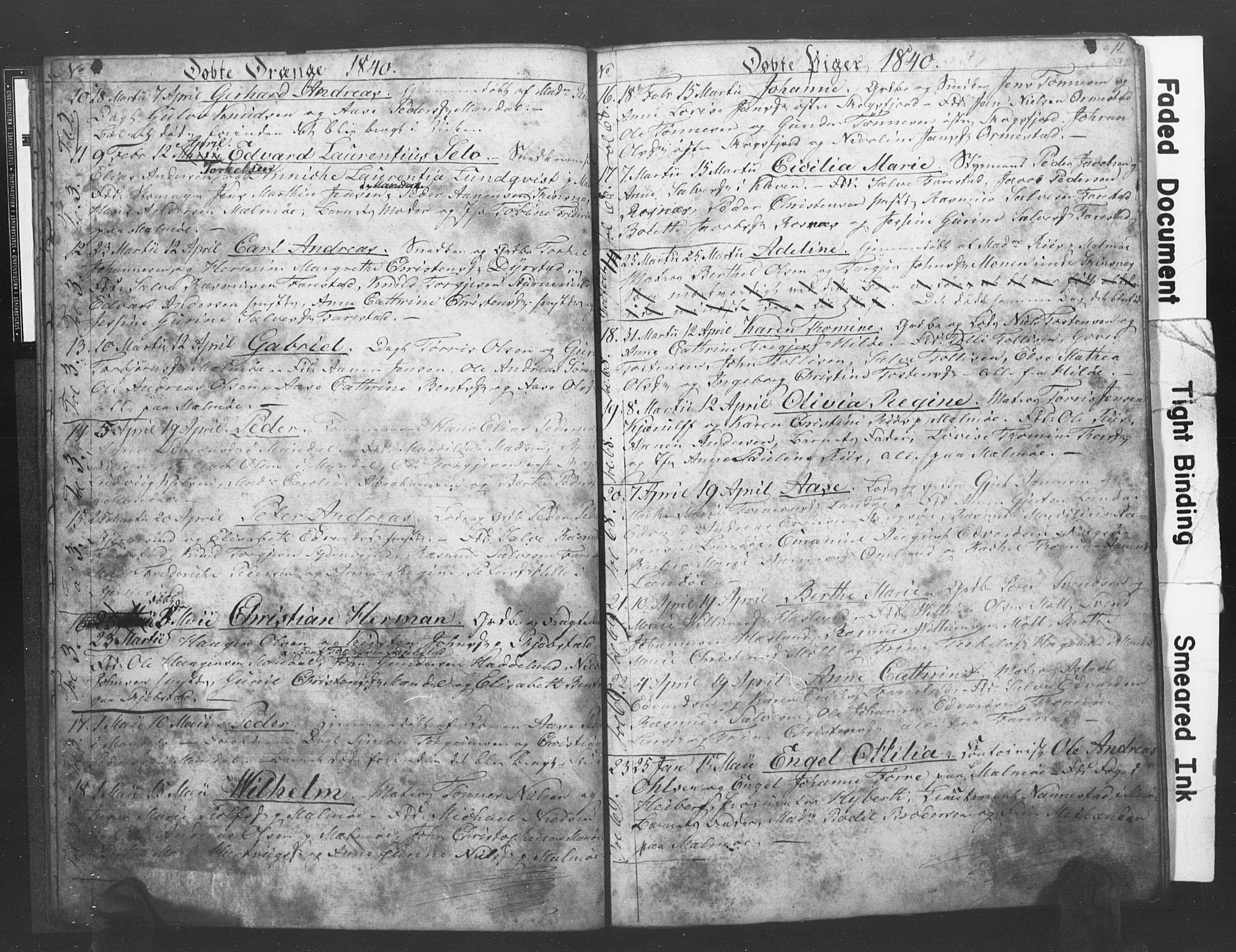 Mandal sokneprestkontor, SAK/1111-0030/F/Fb/Fba/L0004: Parish register (copy) no. B 1D, 1838-1841, p. 11