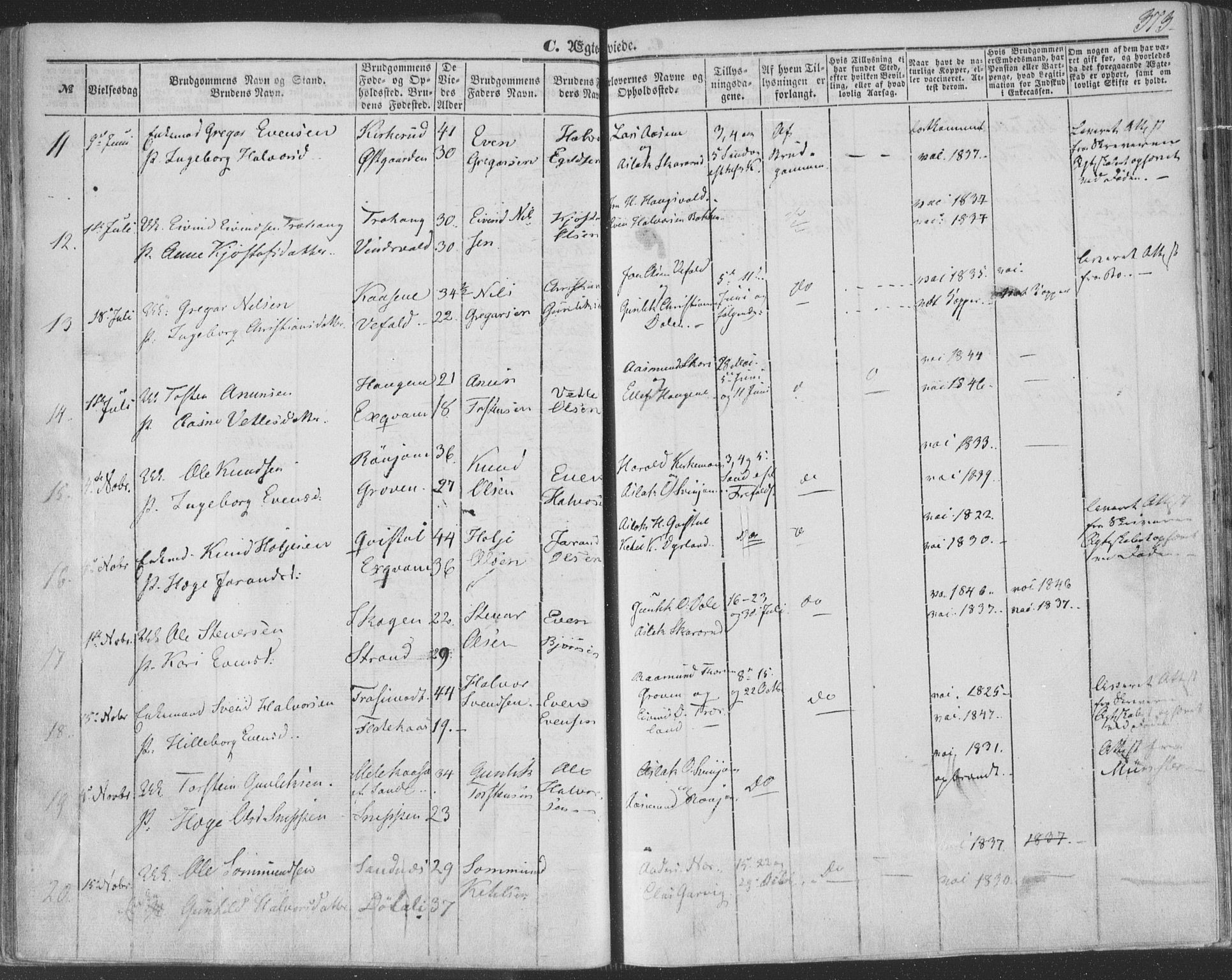 Seljord kirkebøker, AV/SAKO-A-20/F/Fa/L012b: Parish register (official) no. I 12B, 1850-1865, p. 373