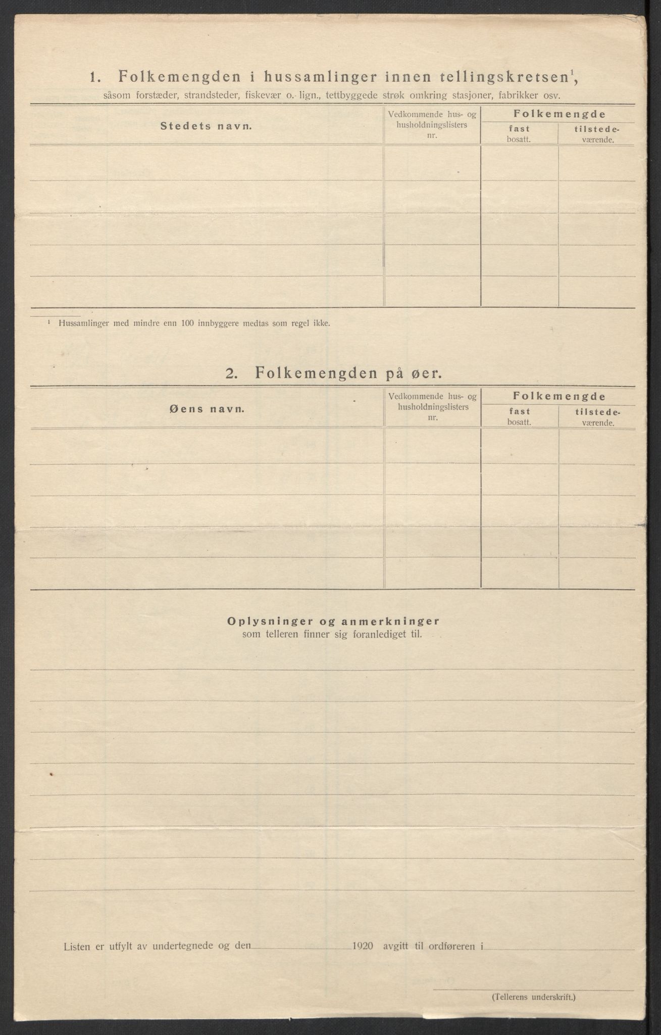 SAT, 1920 census for Tysfjord, 1920, p. 10