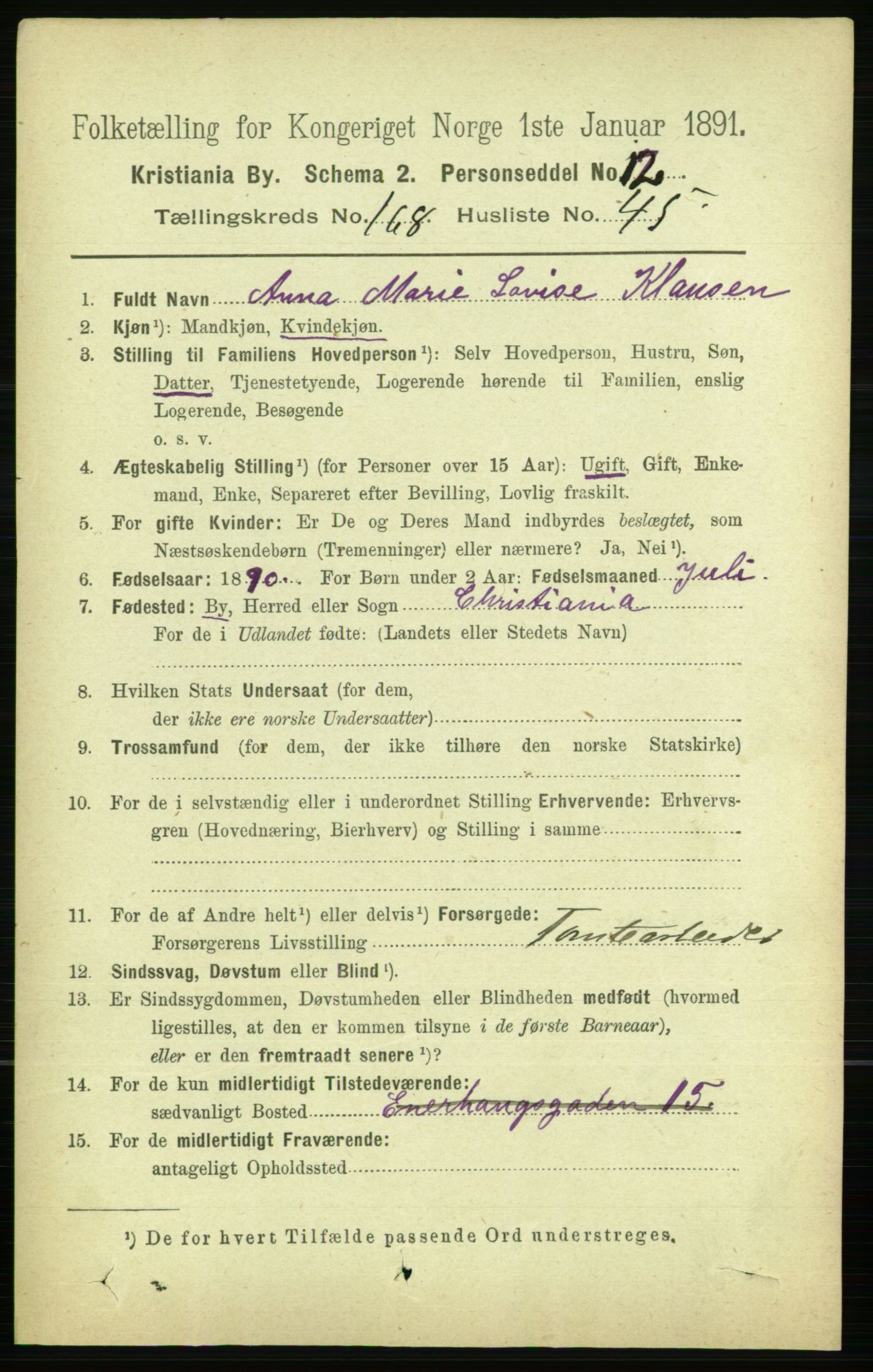 RA, 1891 census for 0301 Kristiania, 1891, p. 98683