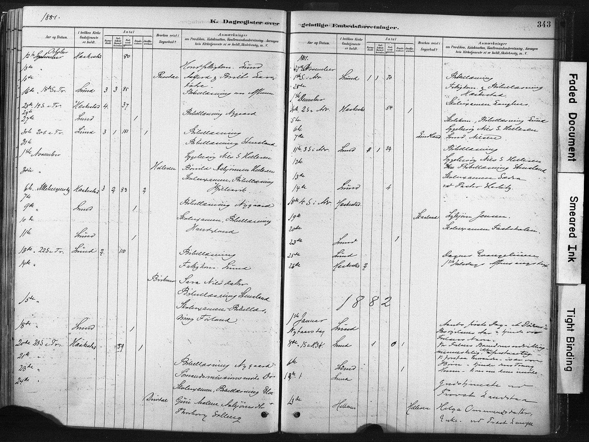 Lund sokneprestkontor, AV/SAST-A-101809/S06/L0011: Parish register (official) no. A 10, 1877-1904, p. 343