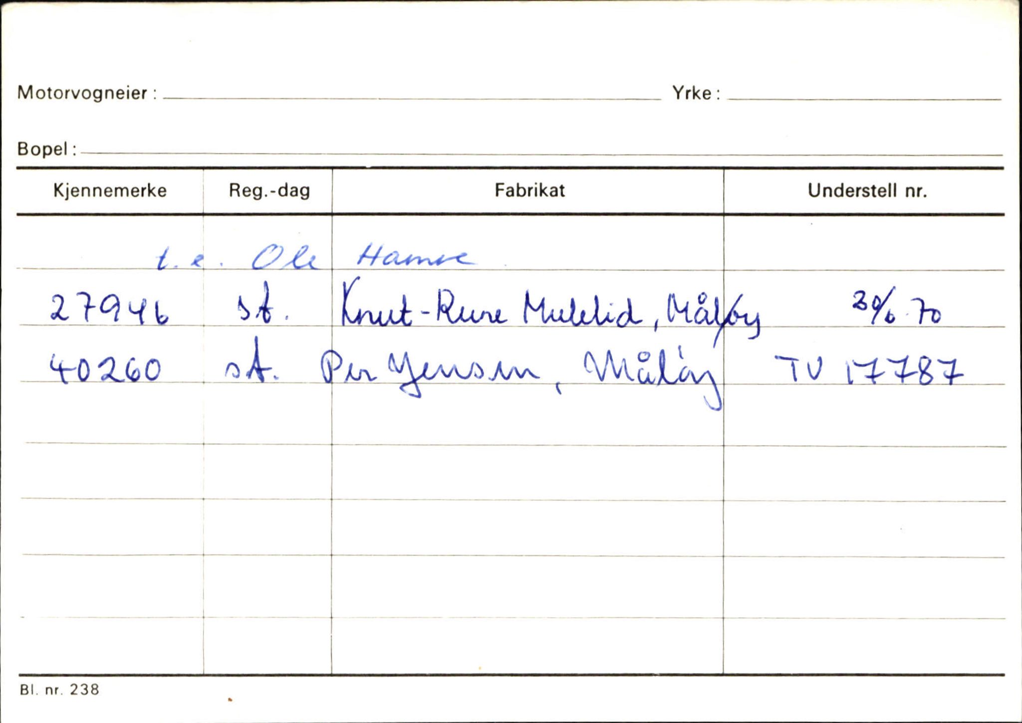 Statens vegvesen, Sogn og Fjordane vegkontor, AV/SAB-A-5301/4/F/L0144: Registerkort Vågsøy A-R, 1945-1975, p. 1859