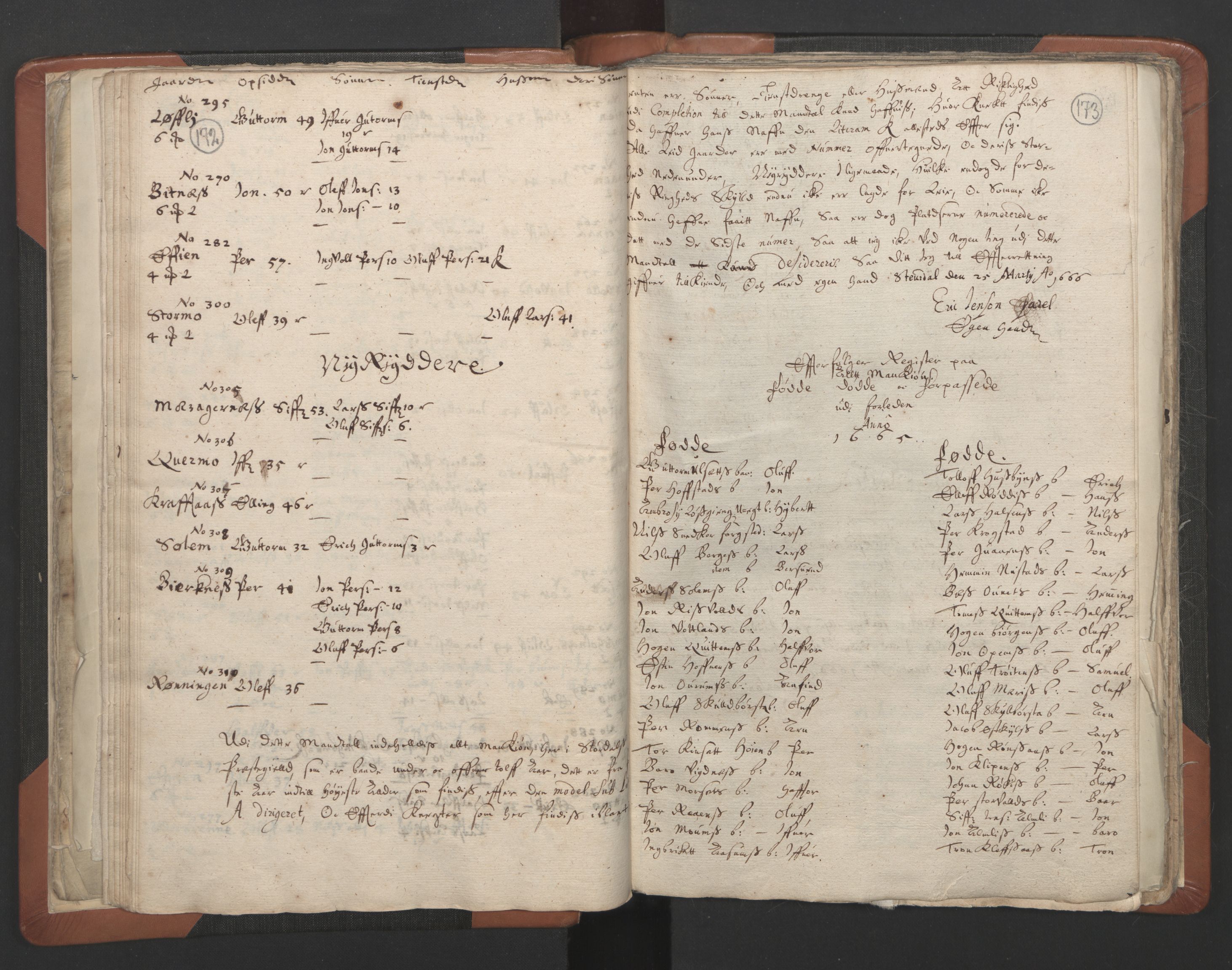 RA, Vicar's Census 1664-1666, no. 32: Innherad deanery, 1664-1666, p. 172-173