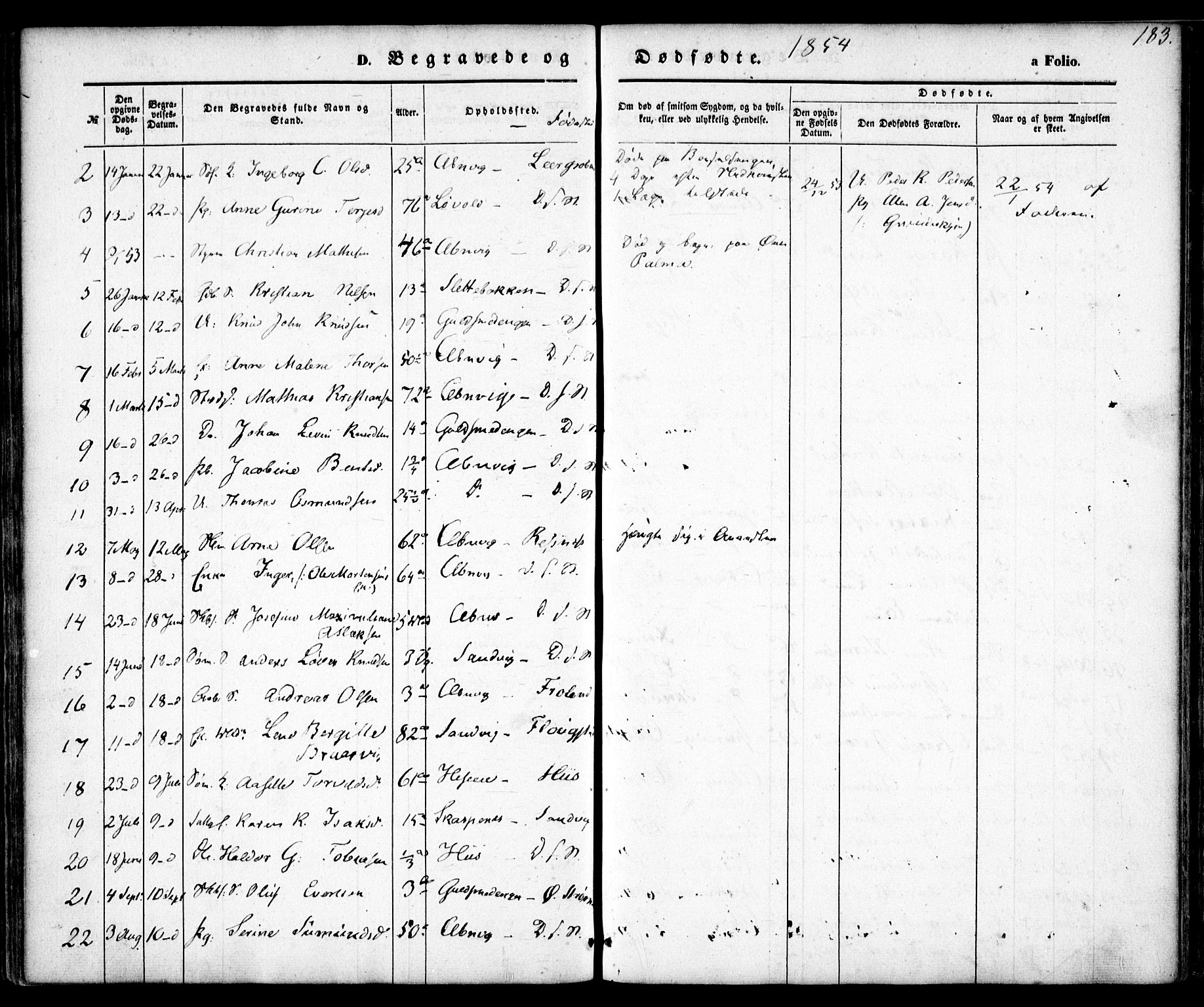 Hisøy sokneprestkontor, AV/SAK-1111-0020/F/Fa/L0001: Parish register (official) no. A 1, 1849-1871, p. 183