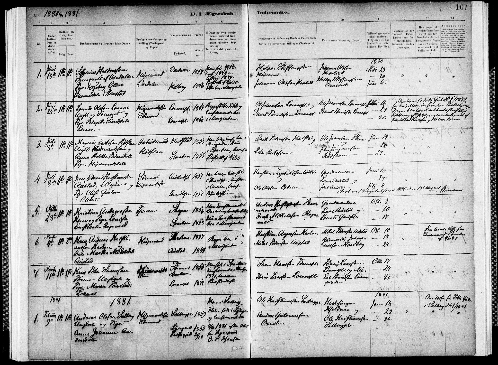 Ministerialprotokoller, klokkerbøker og fødselsregistre - Nord-Trøndelag, SAT/A-1458/731/L0309: Parish register (official) no. 731A01, 1879-1918, p. 101