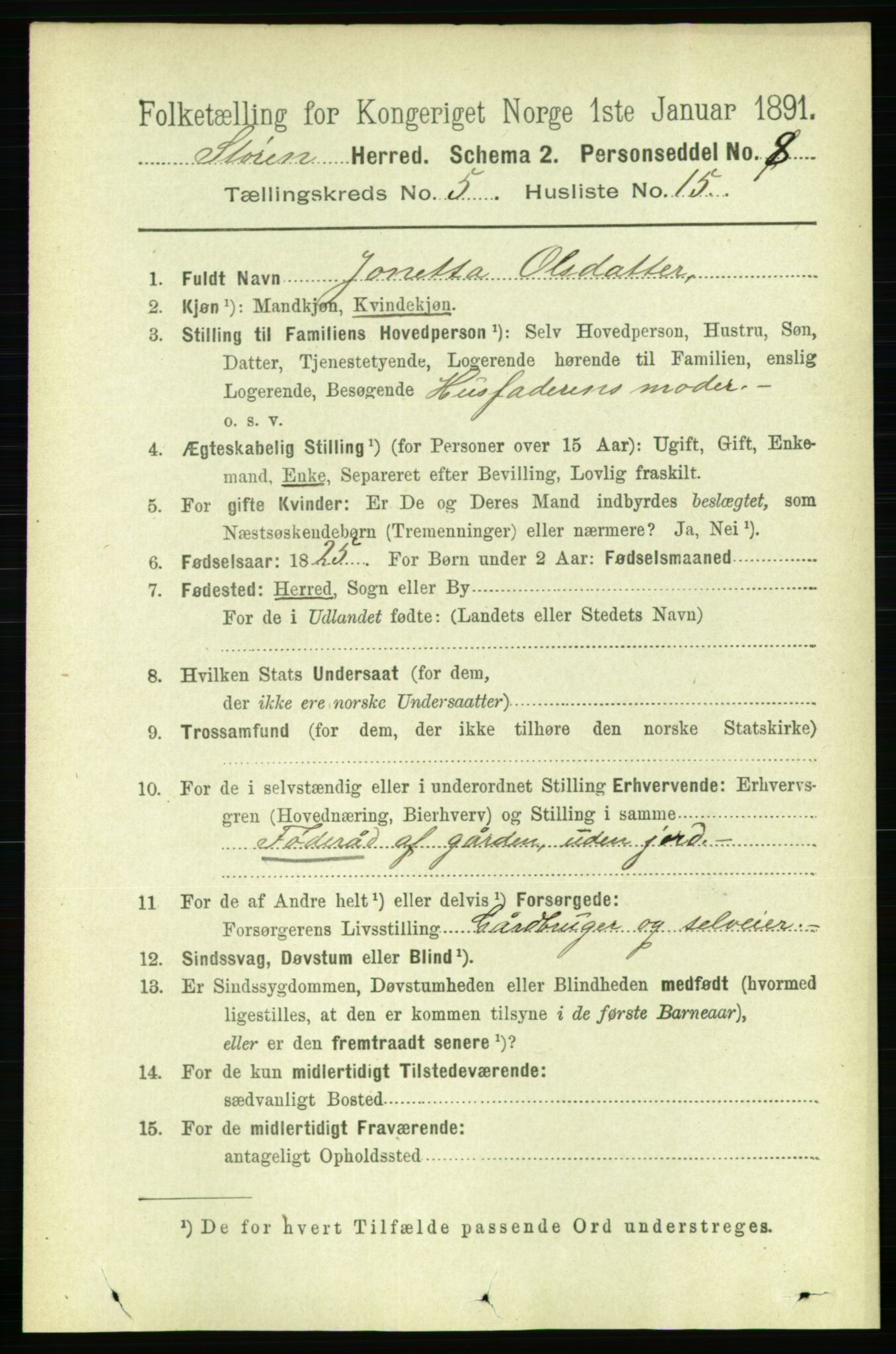 RA, 1891 census for 1648 Støren, 1891, p. 2027