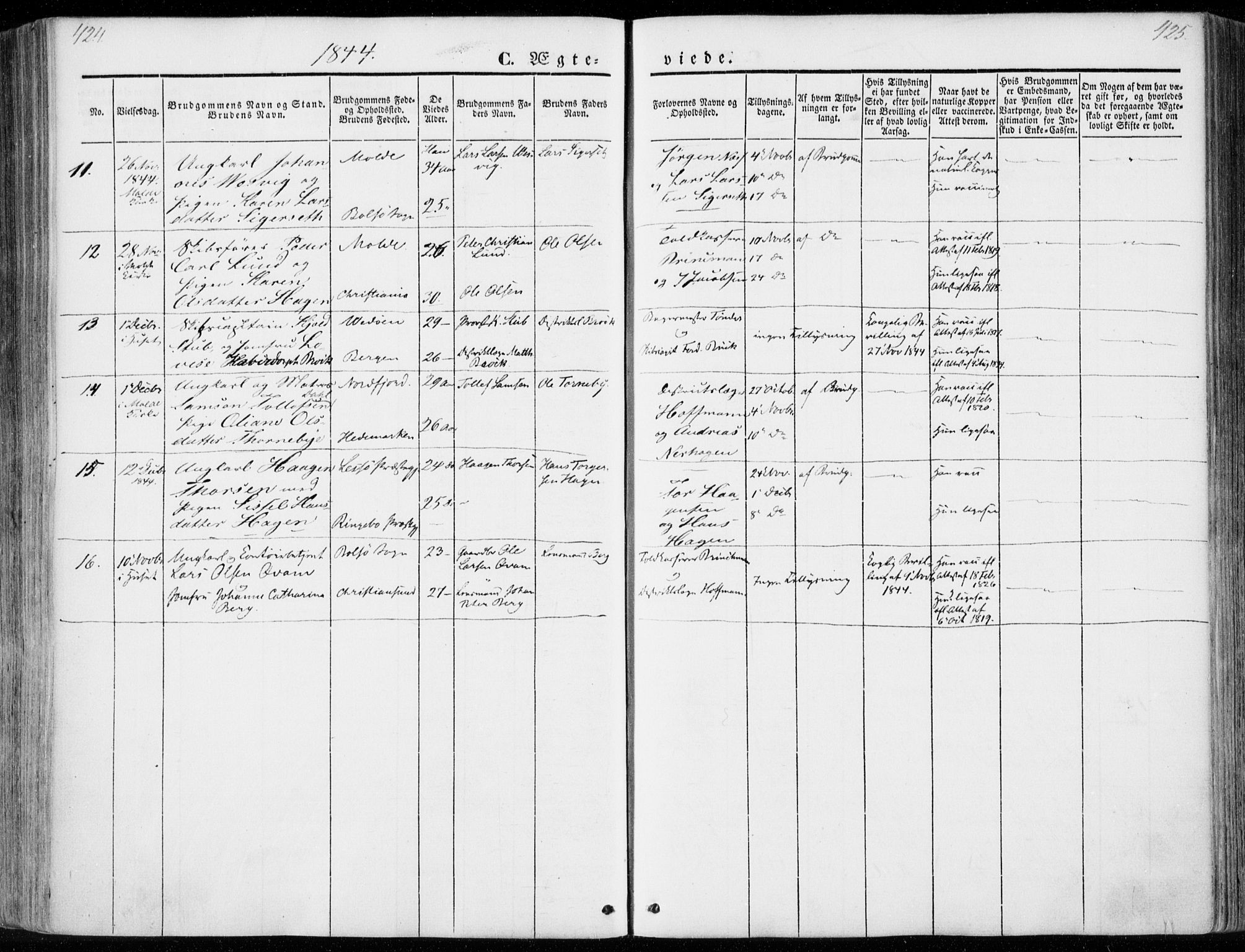 Ministerialprotokoller, klokkerbøker og fødselsregistre - Møre og Romsdal, SAT/A-1454/558/L0689: Parish register (official) no. 558A03, 1843-1872, p. 424-425