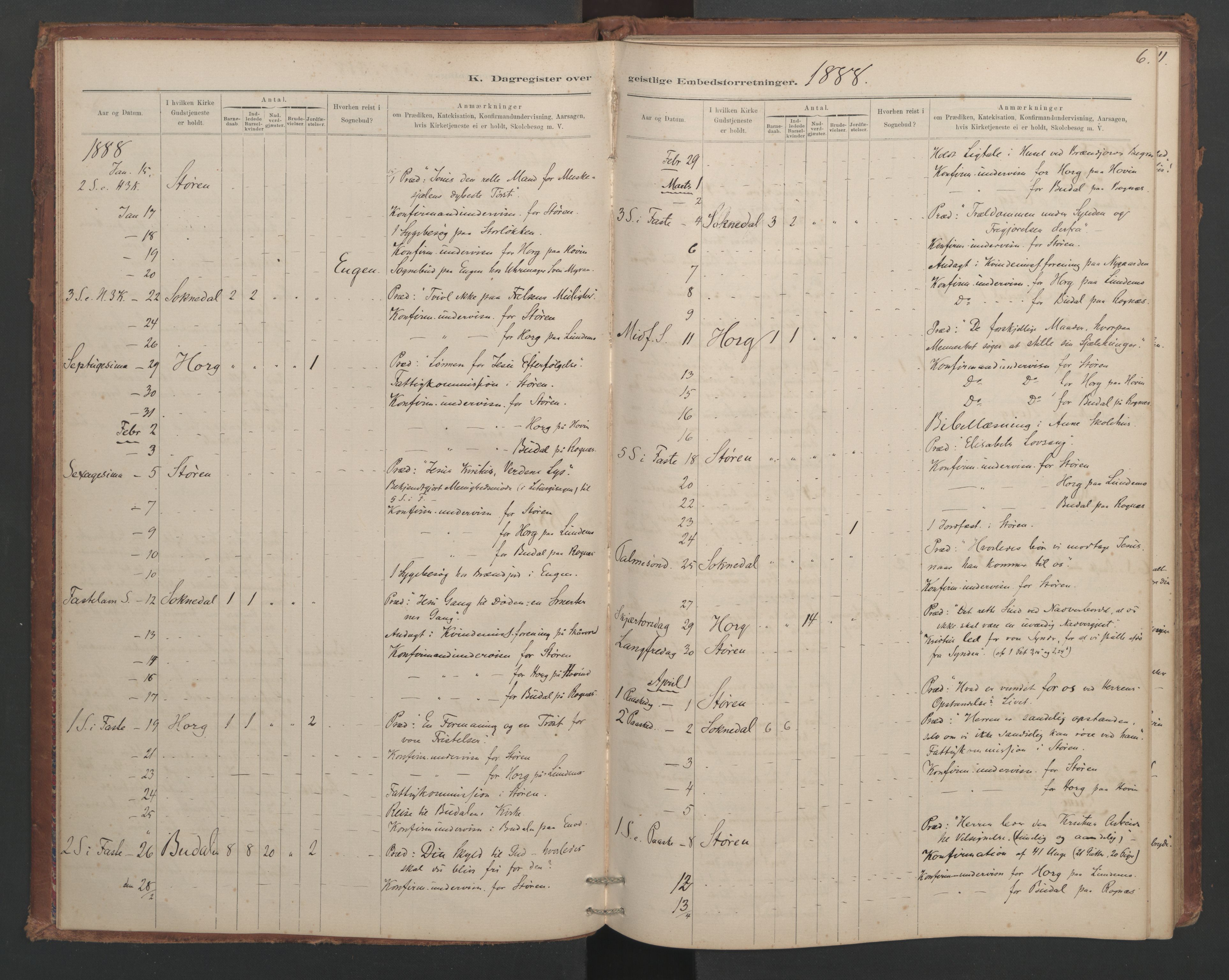 Ministerialprotokoller, klokkerbøker og fødselsregistre - Sør-Trøndelag, SAT/A-1456/687/L1012: Diary records no. 687B01, 1887-1914, p. 6