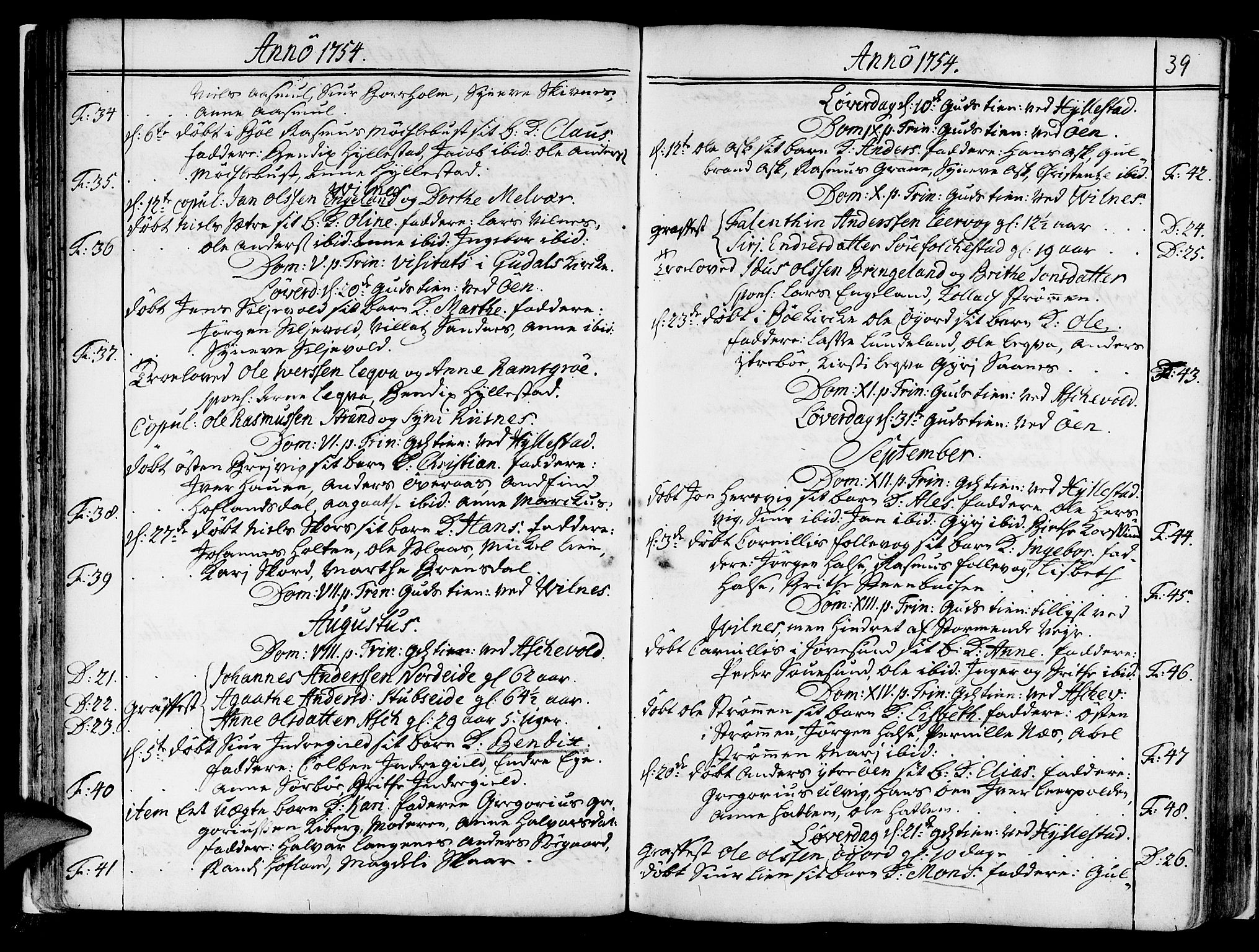 Askvoll sokneprestembete, SAB/A-79501/H/Haa/Haaa/L0008: Parish register (official) no. A 8, 1749-1775, p. 39