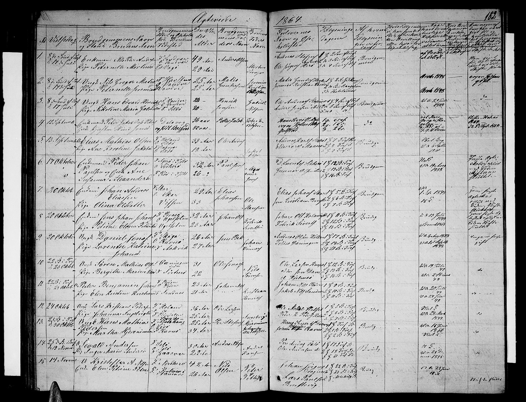 Ministerialprotokoller, klokkerbøker og fødselsregistre - Nordland, SAT/A-1459/834/L0512: Parish register (copy) no. 834C03, 1862-1877, p. 182