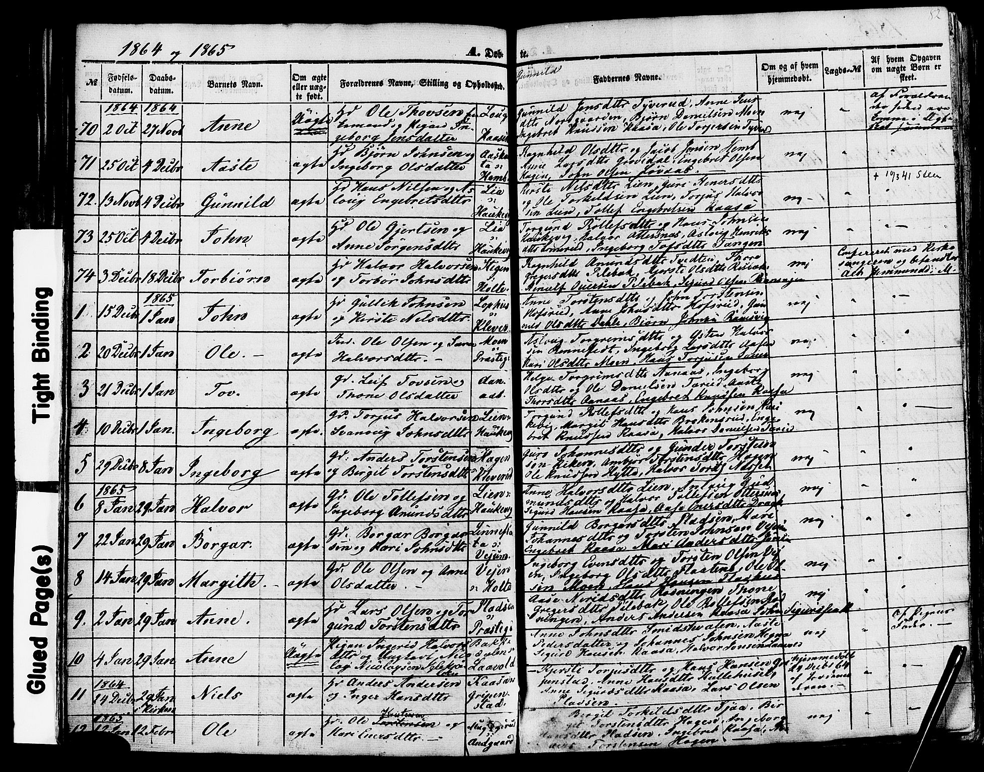Sauherad kirkebøker, SAKO/A-298/F/Fa/L0007: Parish register (official) no. I 7, 1851-1873, p. 82