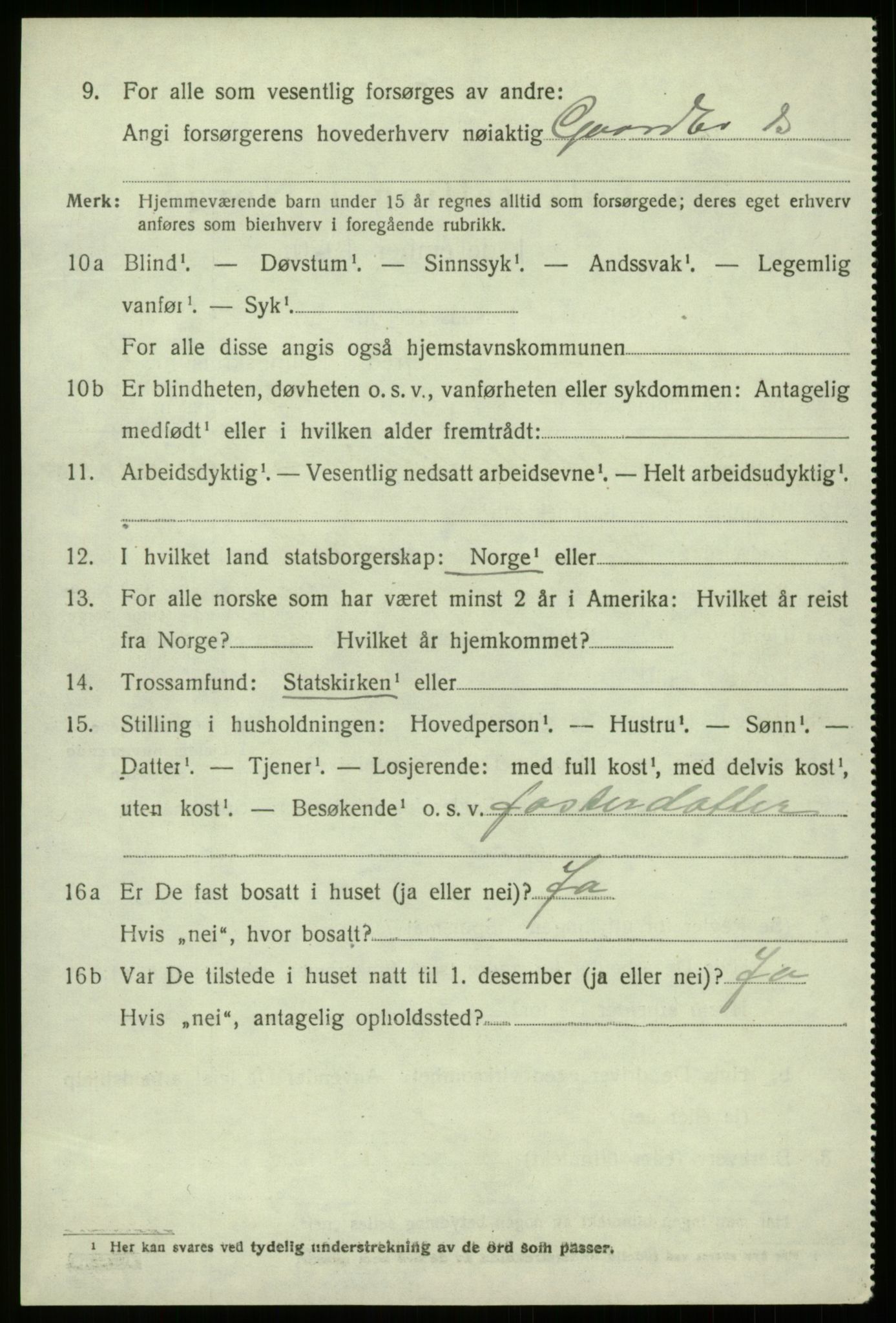 SAB, 1920 census for Davik, 1920, p. 5540