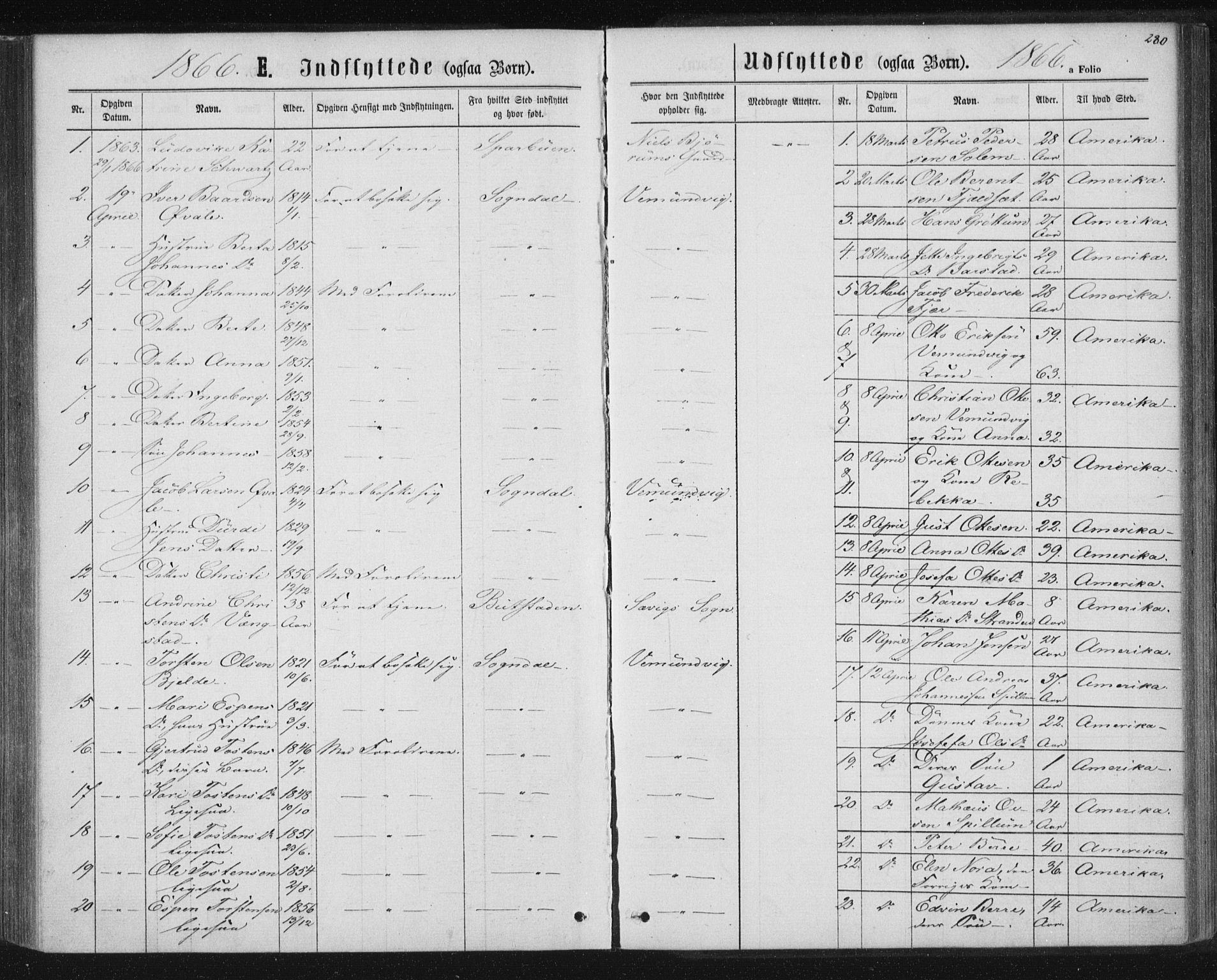 Ministerialprotokoller, klokkerbøker og fødselsregistre - Nord-Trøndelag, SAT/A-1458/768/L0570: Parish register (official) no. 768A05, 1865-1874, p. 280