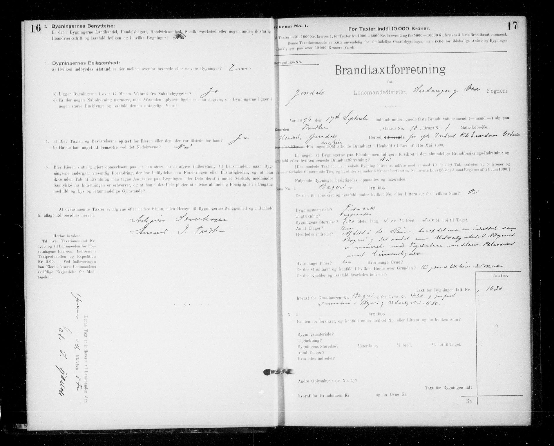 Lensmannen i Jondal, SAB/A-33101/0012/L0005: Branntakstprotokoll, skjematakst, 1894-1951, p. 16-17