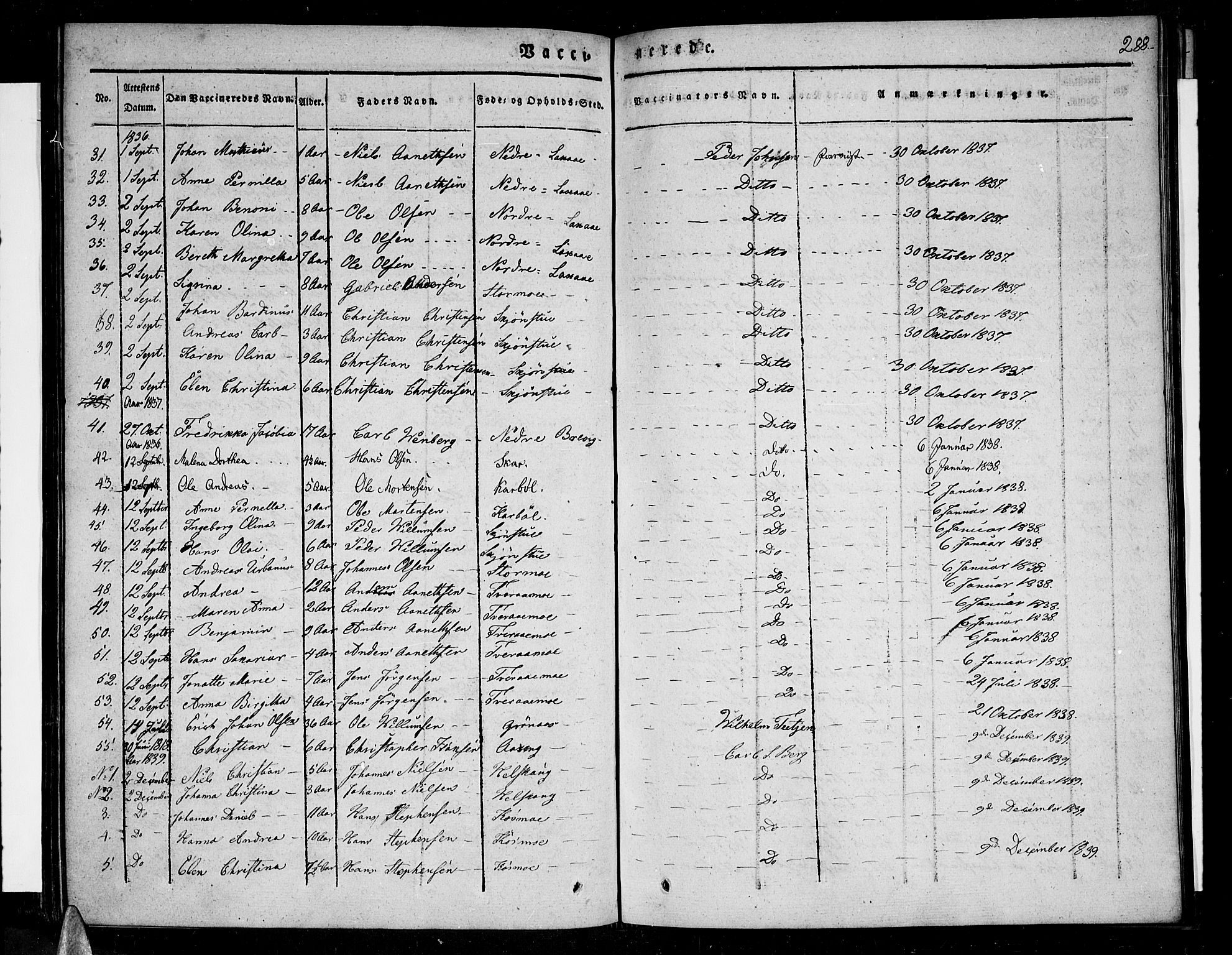 Ministerialprotokoller, klokkerbøker og fødselsregistre - Nordland, SAT/A-1459/852/L0737: Parish register (official) no. 852A07, 1833-1849, p. 288