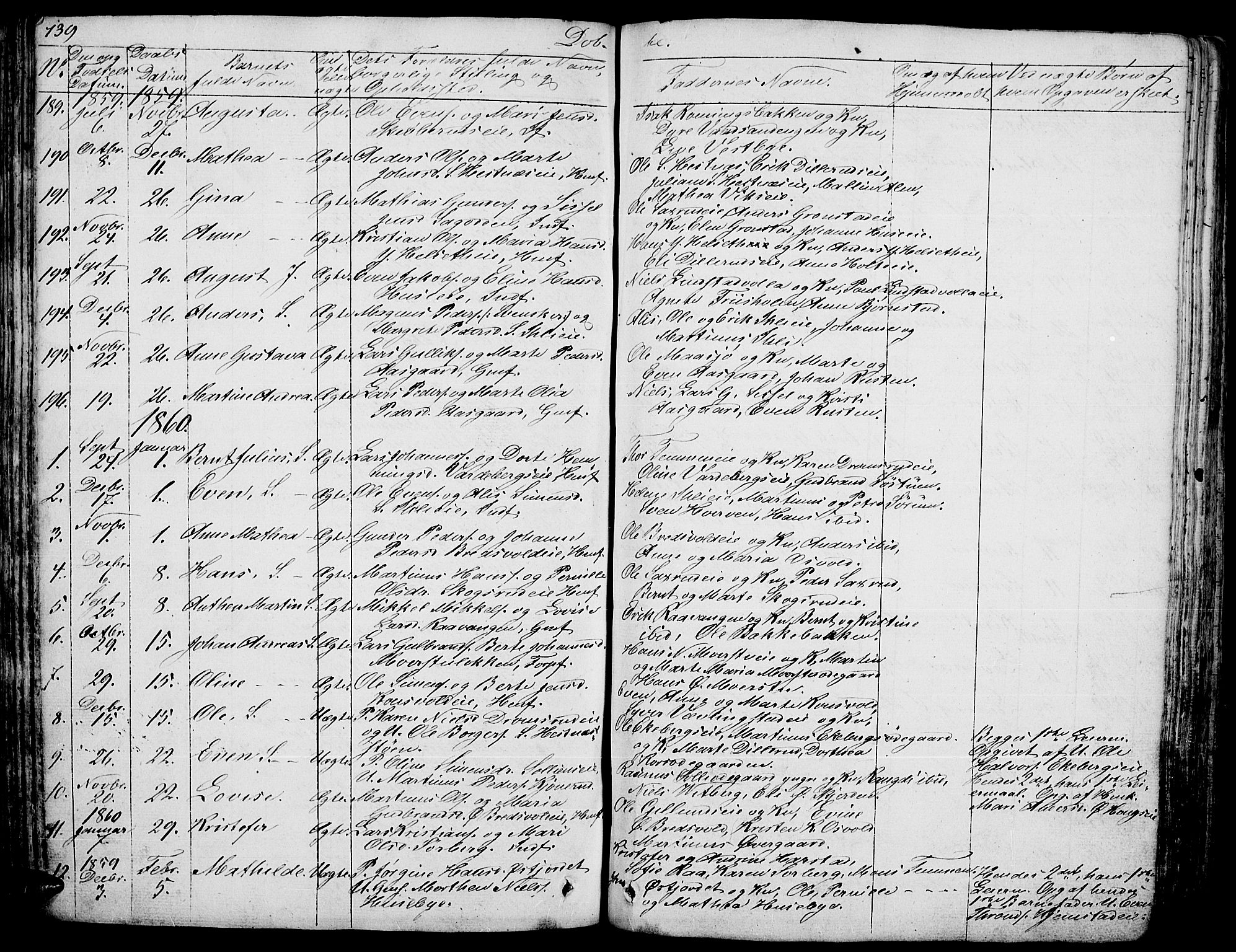 Stange prestekontor, SAH/PREST-002/L/L0003: Parish register (copy) no. 3, 1840-1864, p. 139