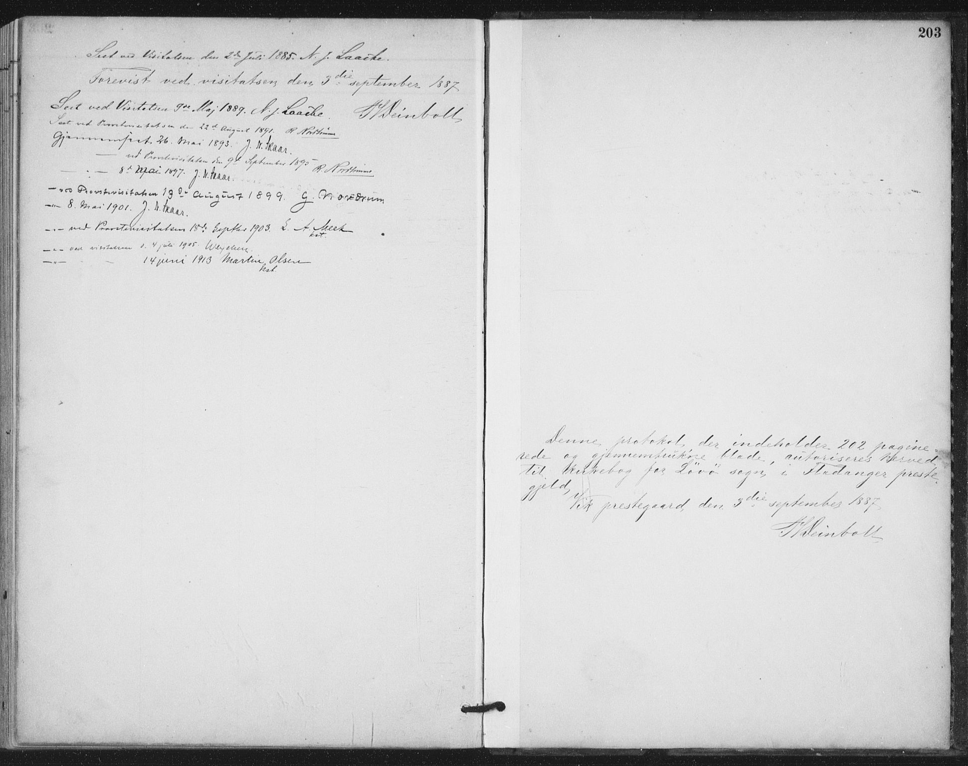 Ministerialprotokoller, klokkerbøker og fødselsregistre - Nord-Trøndelag, AV/SAT-A-1458/772/L0603: Parish register (official) no. 772A01, 1885-1912, p. 203