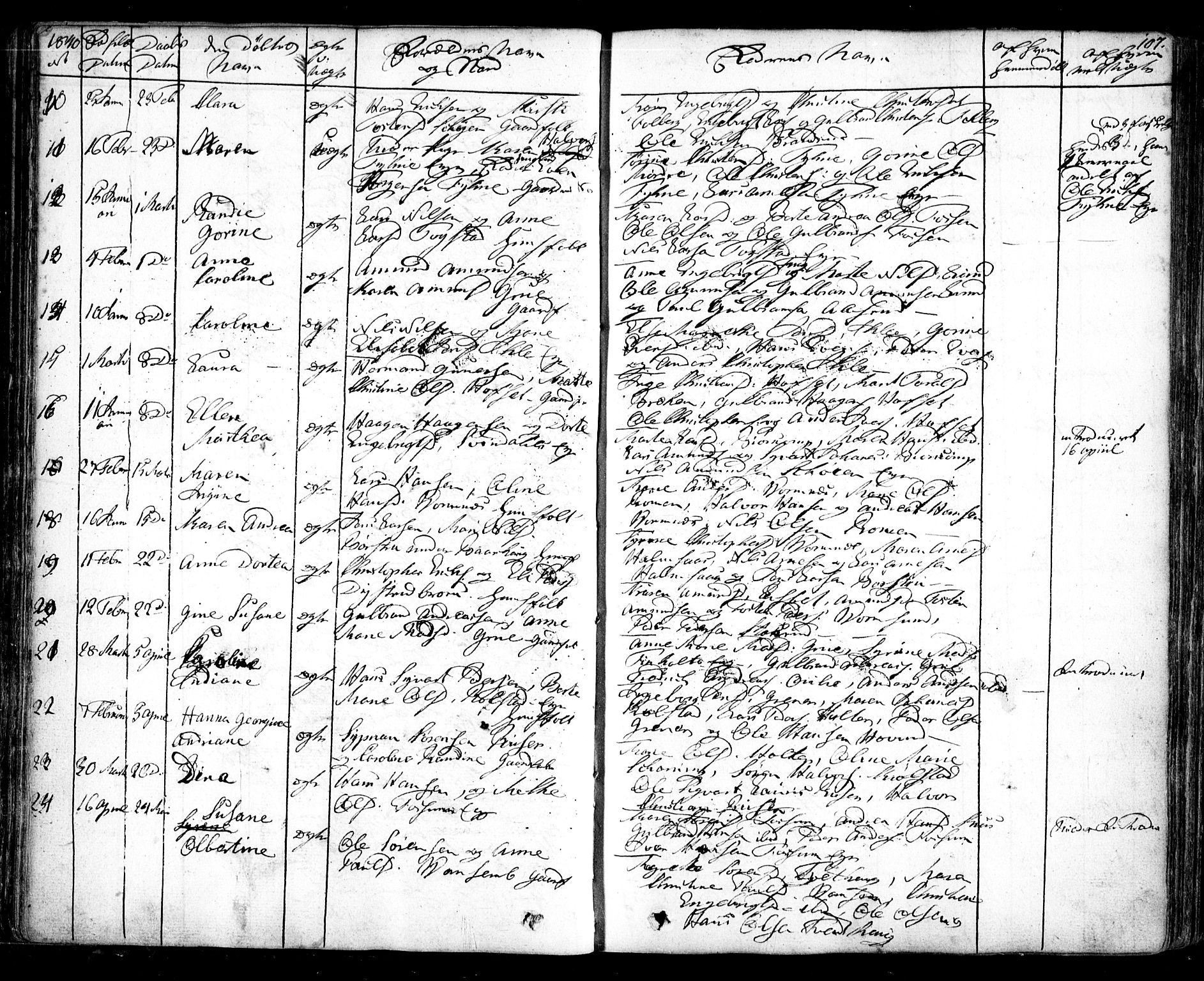 Nes prestekontor Kirkebøker, SAO/A-10410/F/Fa/L0006: Parish register (official) no. I 6, 1833-1845, p. 107