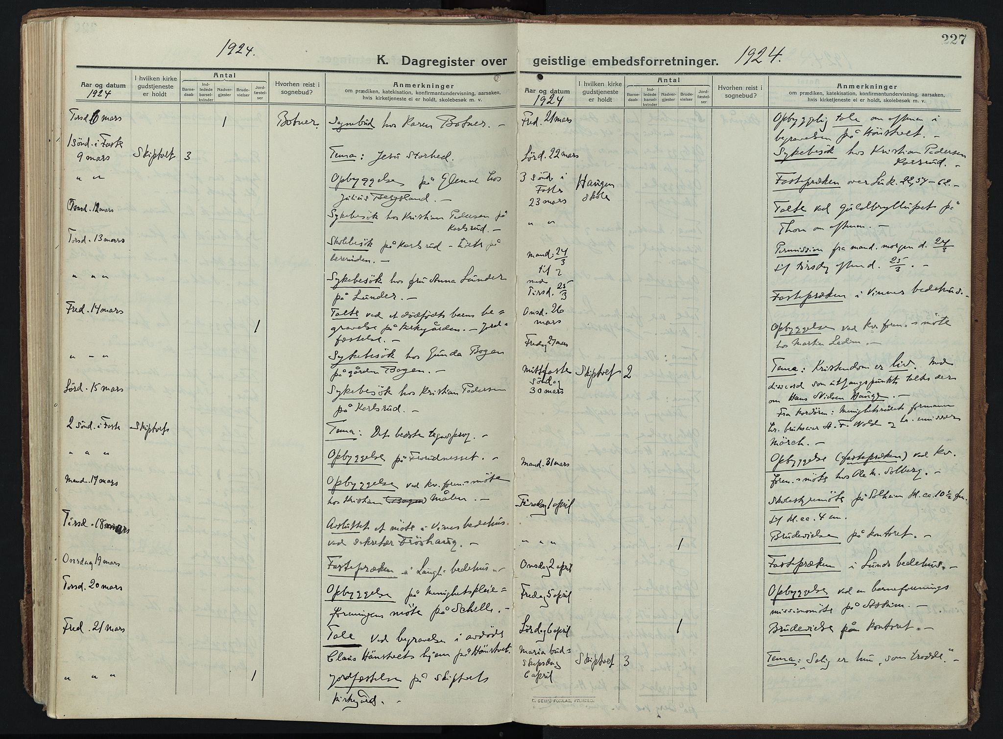 Skiptvet prestekontor Kirkebøker, AV/SAO-A-20009/F/Fa/L0012: Parish register (official) no. 12, 1913-1924, p. 227