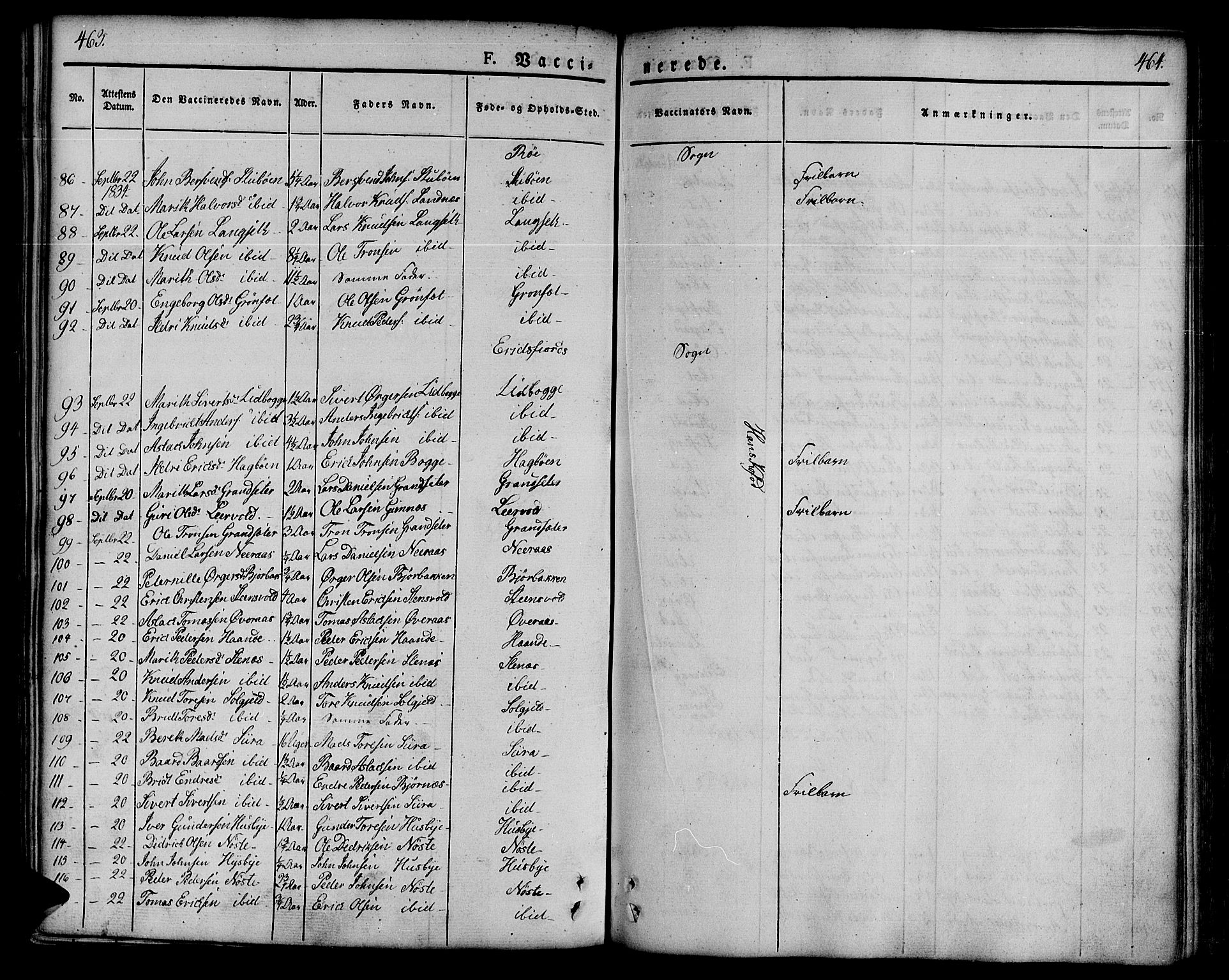 Ministerialprotokoller, klokkerbøker og fødselsregistre - Møre og Romsdal, AV/SAT-A-1454/551/L0624: Parish register (official) no. 551A04, 1831-1845, p. 463-464