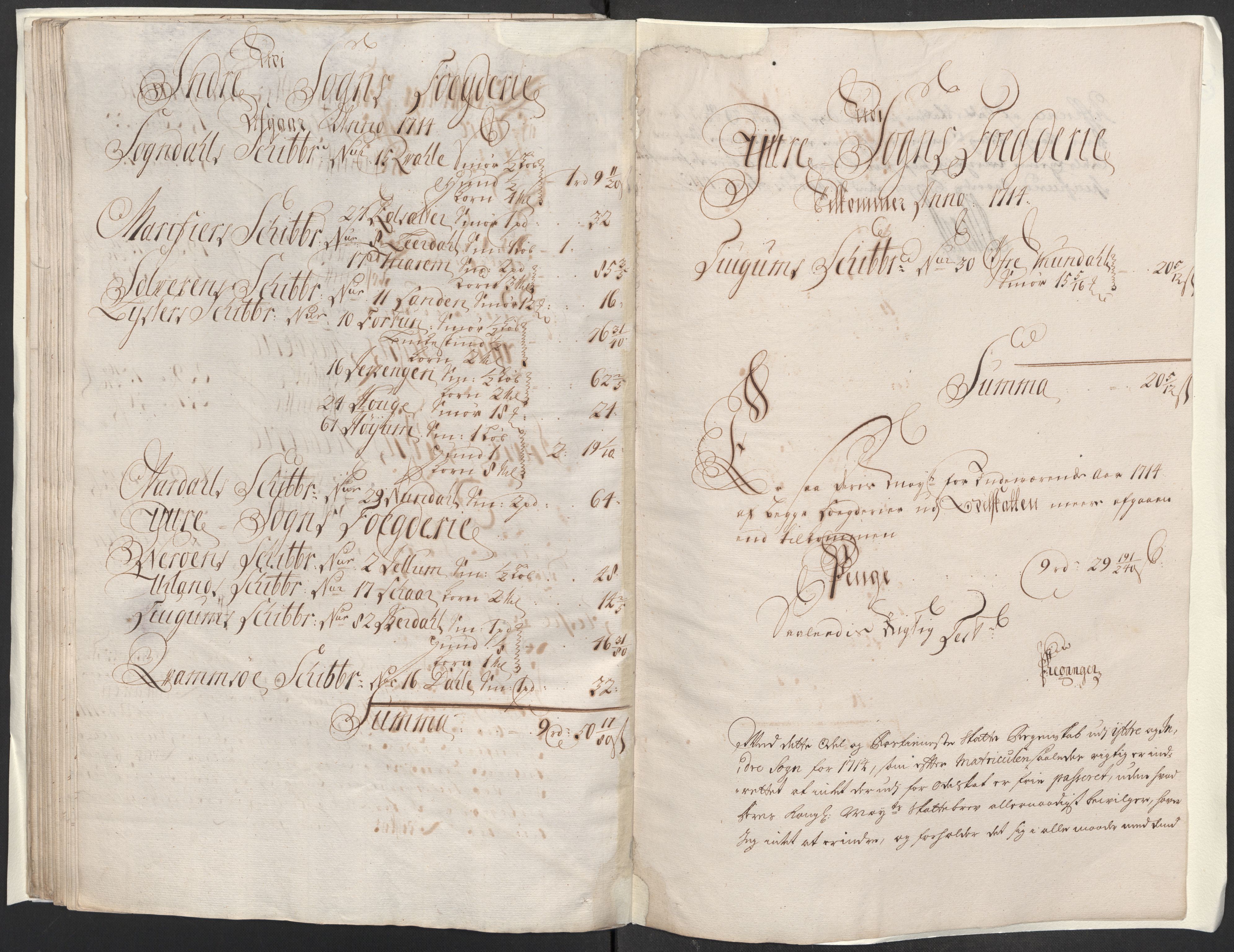 Rentekammeret inntil 1814, Reviderte regnskaper, Fogderegnskap, RA/EA-4092/R52/L3319: Fogderegnskap Sogn, 1713-1714, p. 718