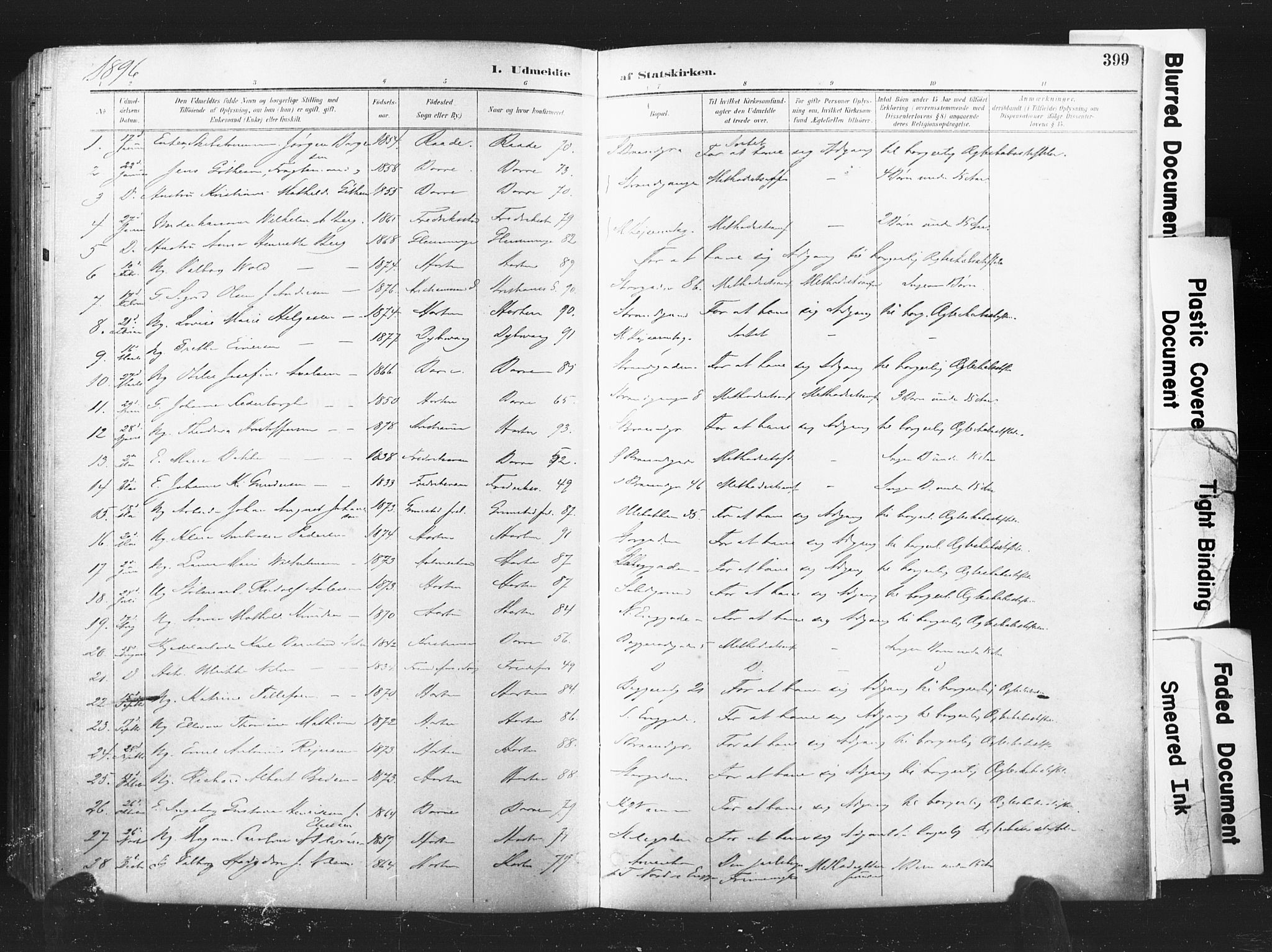 Horten kirkebøker, AV/SAKO-A-348/F/Fa/L0005: Parish register (official) no. 5, 1896-1904, p. 399