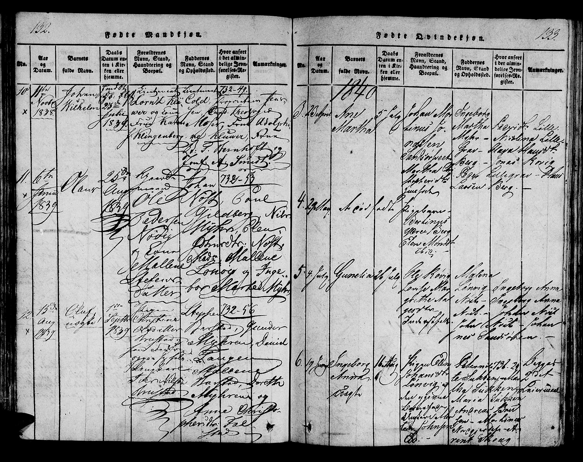 Ministerialprotokoller, klokkerbøker og fødselsregistre - Nord-Trøndelag, SAT/A-1458/722/L0217: Parish register (official) no. 722A04, 1817-1842, p. 132-133