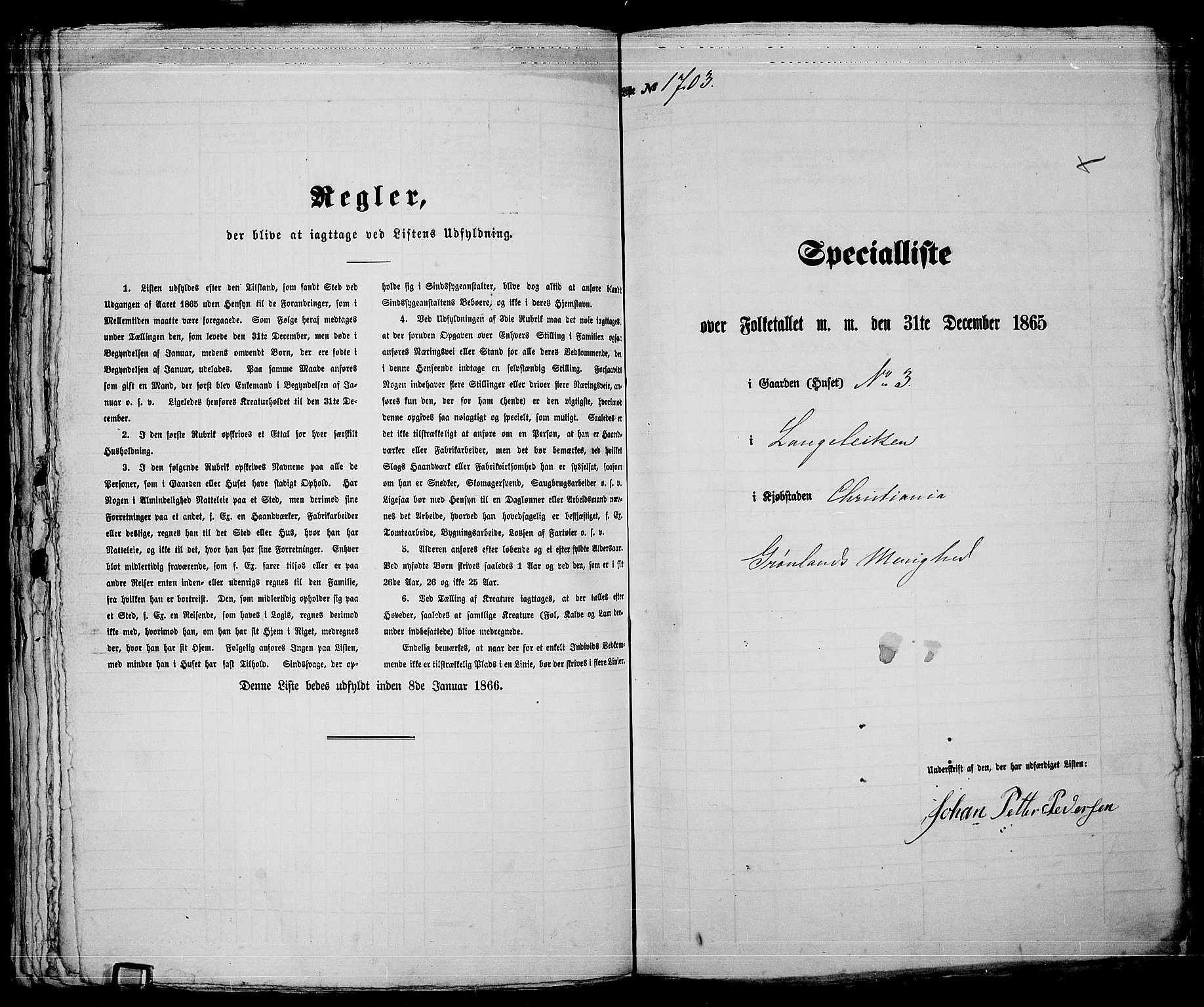 RA, 1865 census for Kristiania, 1865, p. 3846