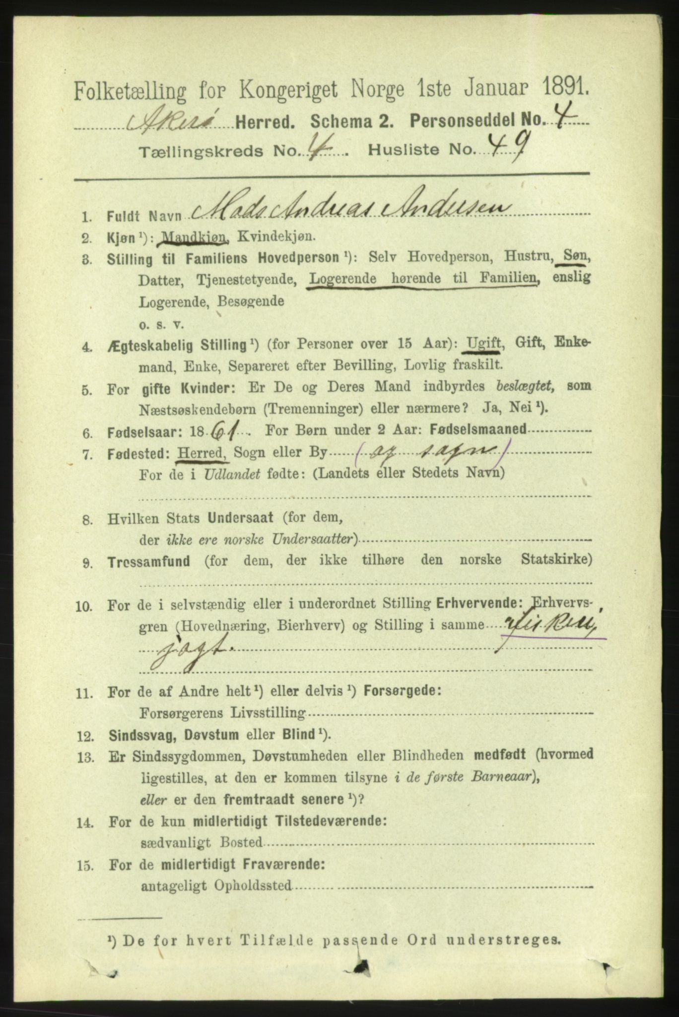 RA, 1891 census for 1545 Aukra, 1891, p. 1935