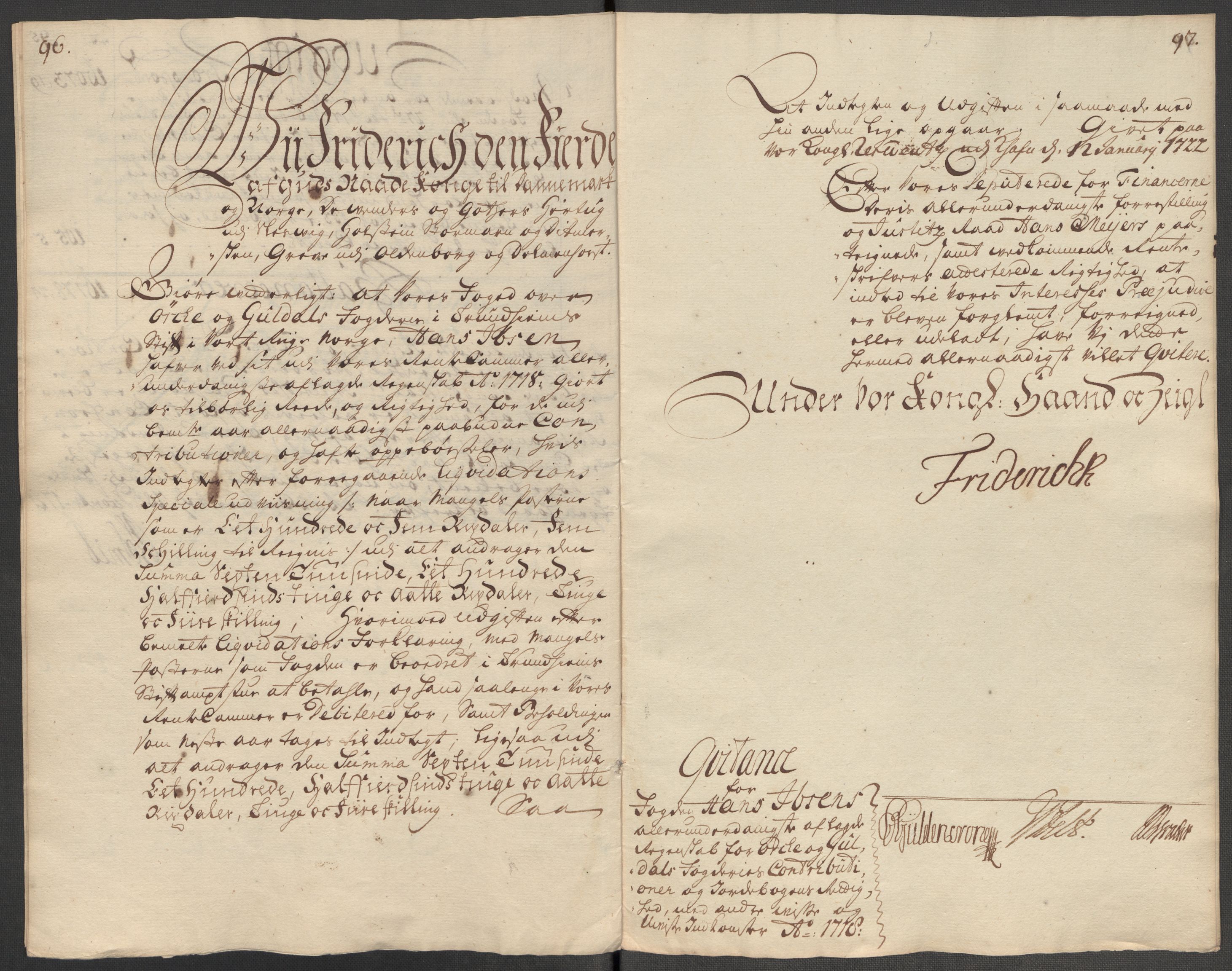 Rentekammeret inntil 1814, Reviderte regnskaper, Fogderegnskap, AV/RA-EA-4092/R60/L3972: Fogderegnskap Orkdal og Gauldal, 1718, p. 616