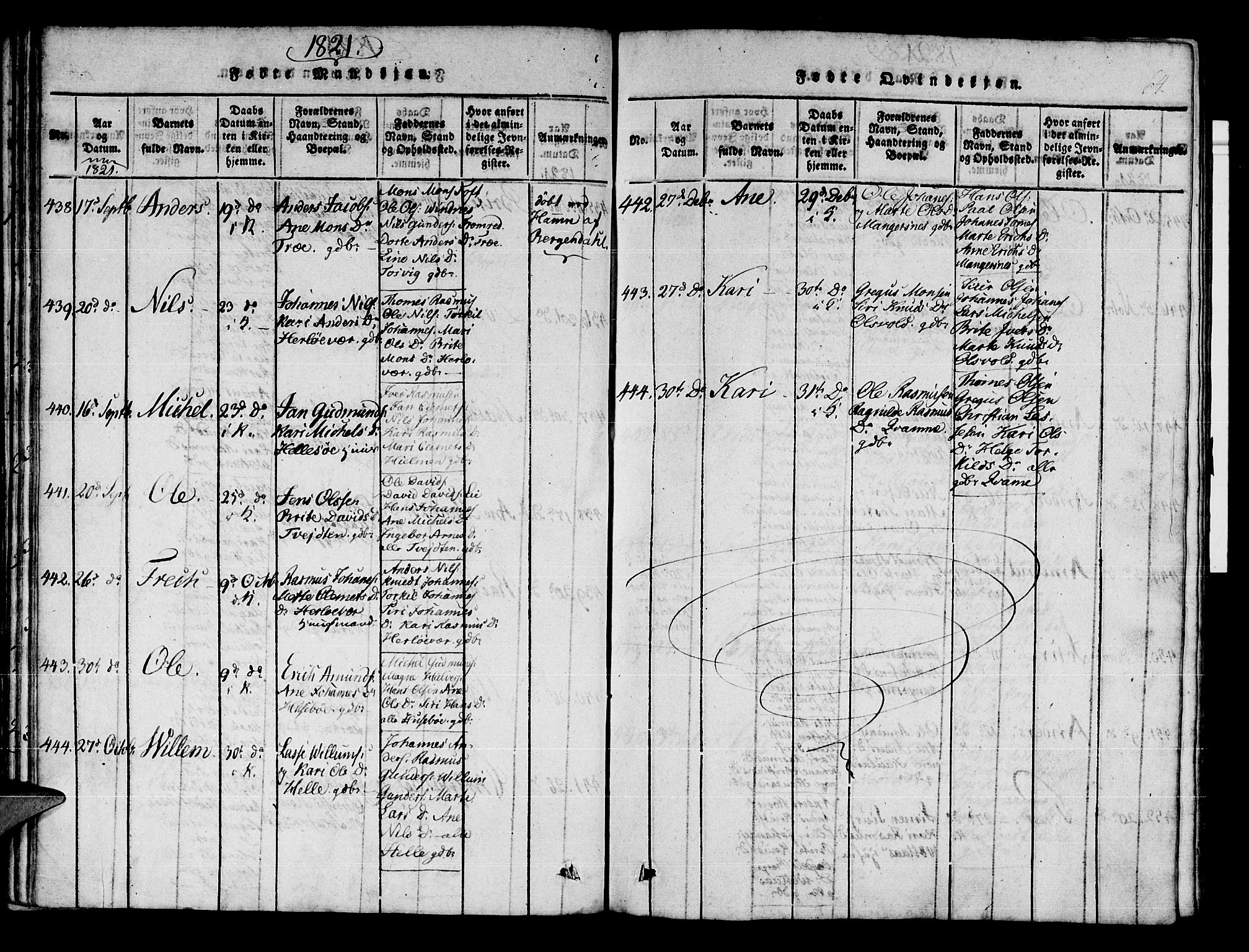 Manger sokneprestembete, SAB/A-76801/H/Haa: Parish register (official) no. A 3, 1816-1824, p. 64