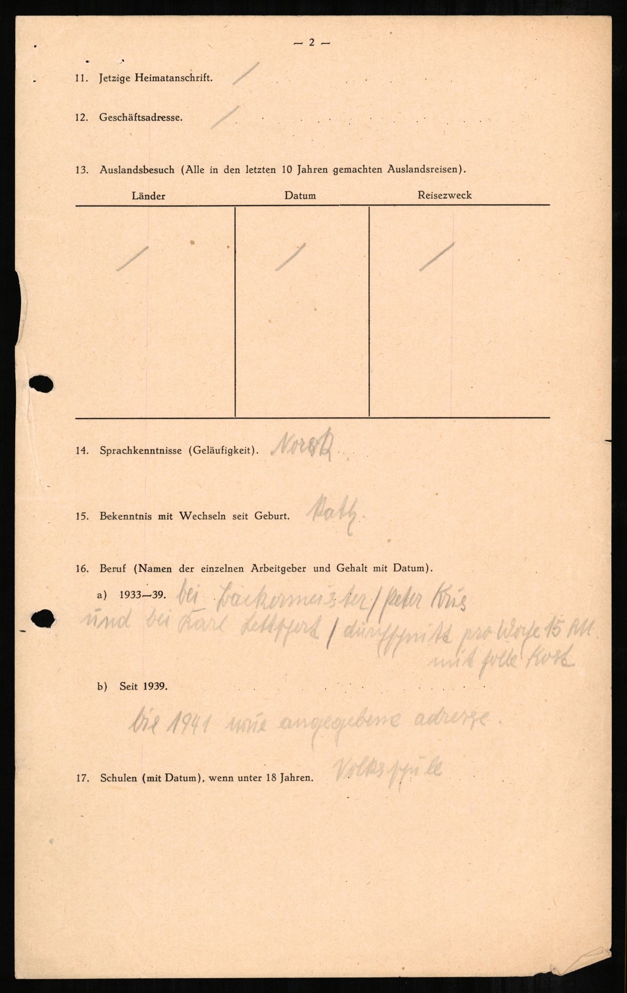 Forsvaret, Forsvarets overkommando II, AV/RA-RAFA-3915/D/Db/L0001: CI Questionaires. Tyske okkupasjonsstyrker i Norge. Tyskere., 1945-1946, p. 220