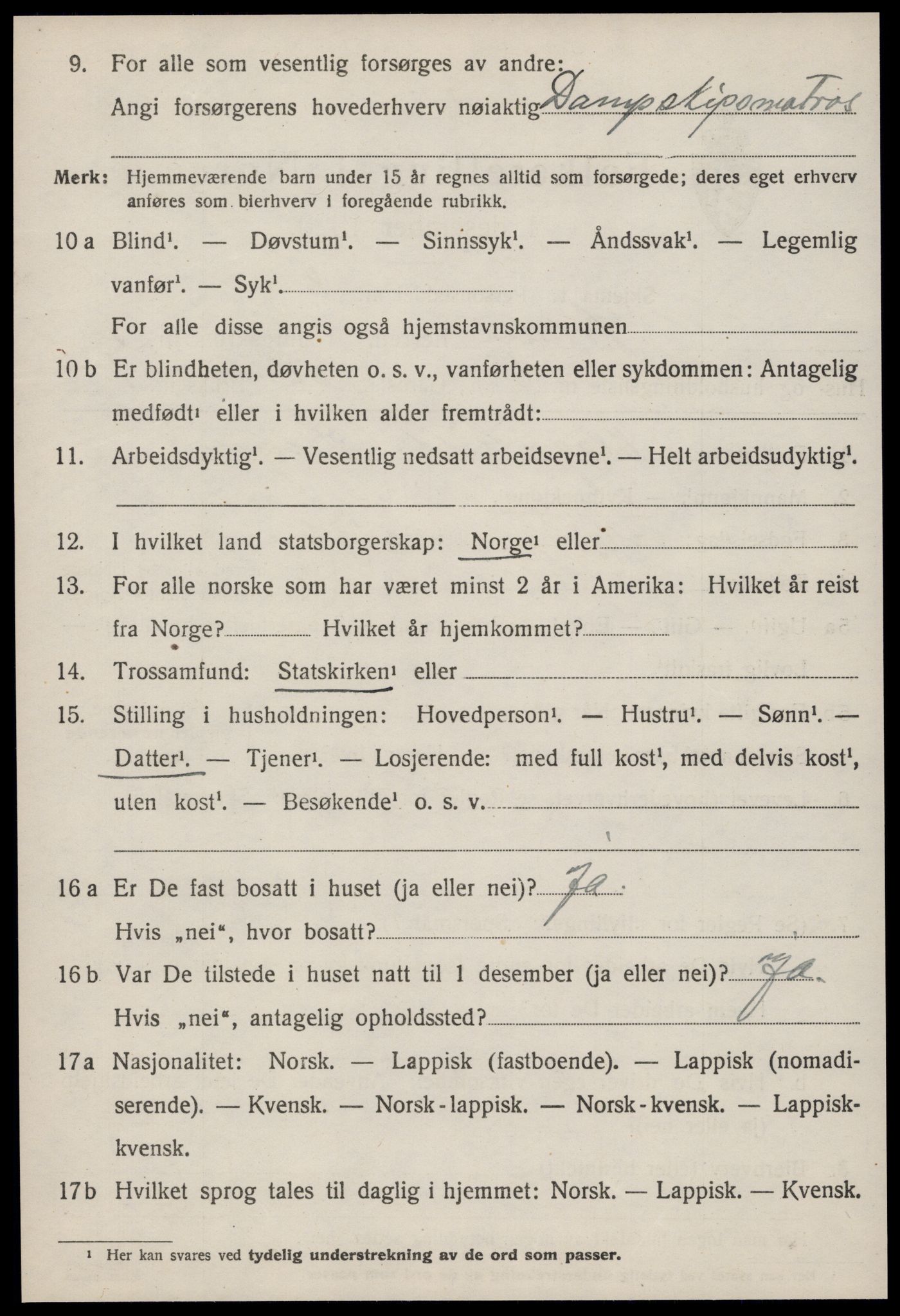 SAT, 1920 census for Ørland, 1920, p. 2528