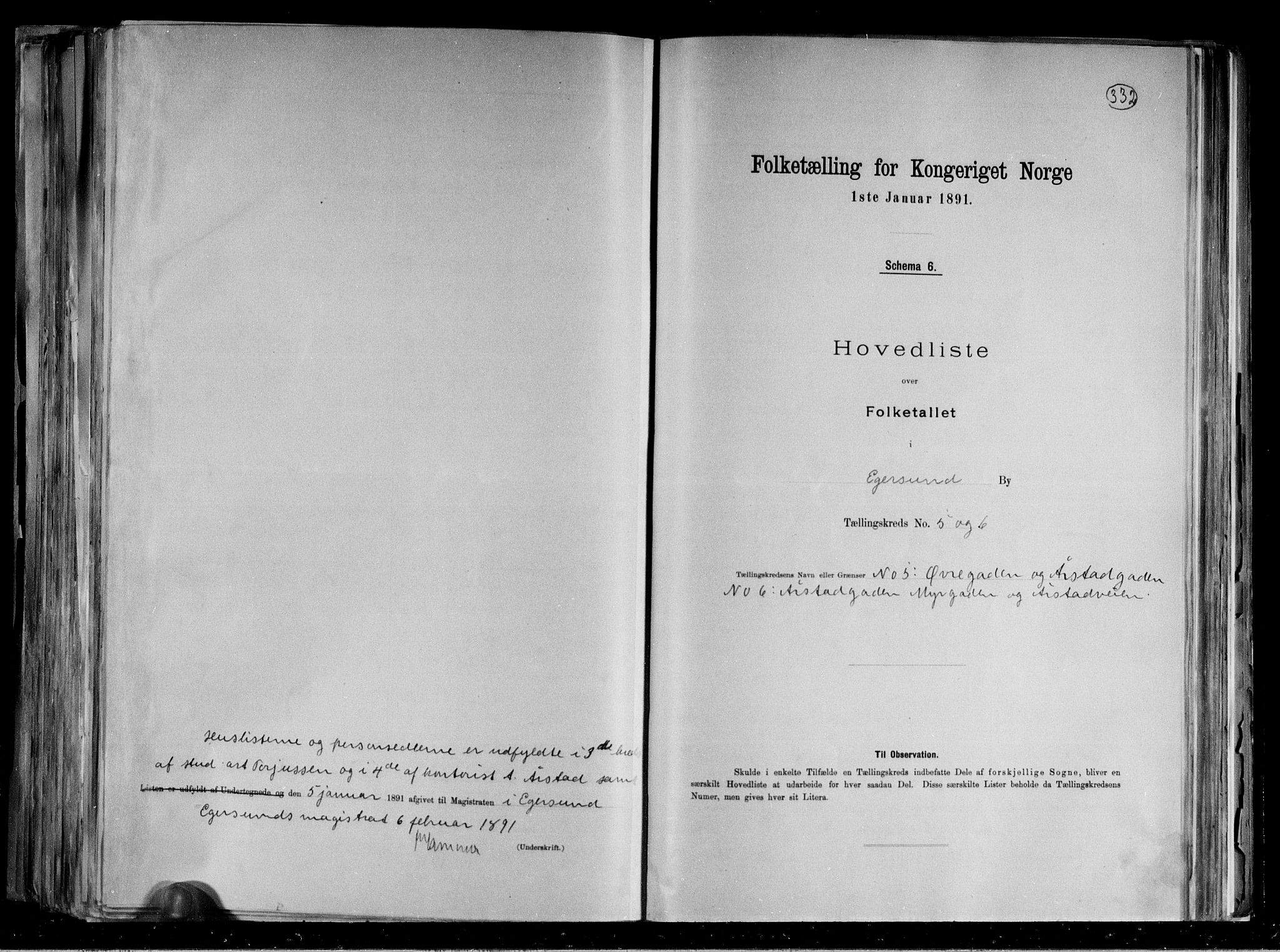 RA, 1891 census for 1101 Egersund, 1891, p. 9