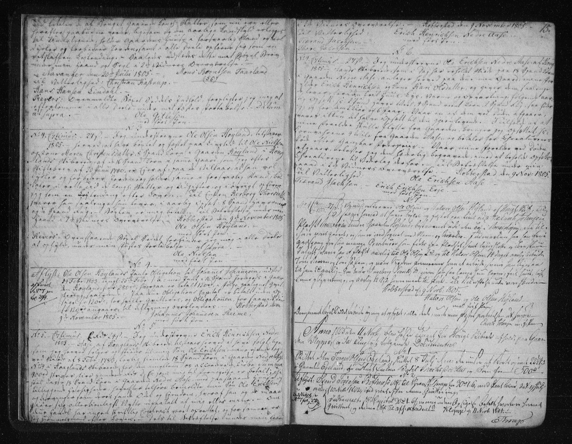 Jæren og Dalane sorenskriveri, AV/SAST-A-100306/4/41/41B/L0011: Mortgage book no. 8, 1805-1812, p. 15