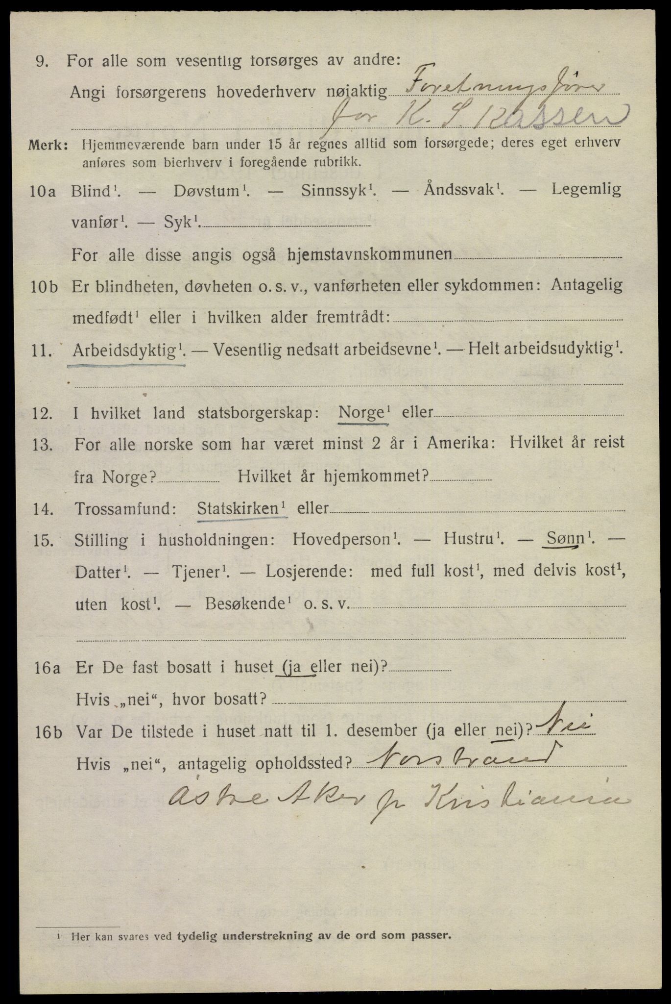 SAKO, 1920 census for Eidanger, 1920, p. 5003