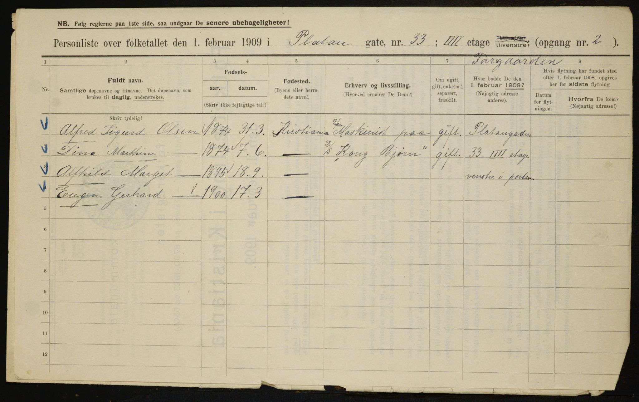 OBA, Municipal Census 1909 for Kristiania, 1909, p. 73223