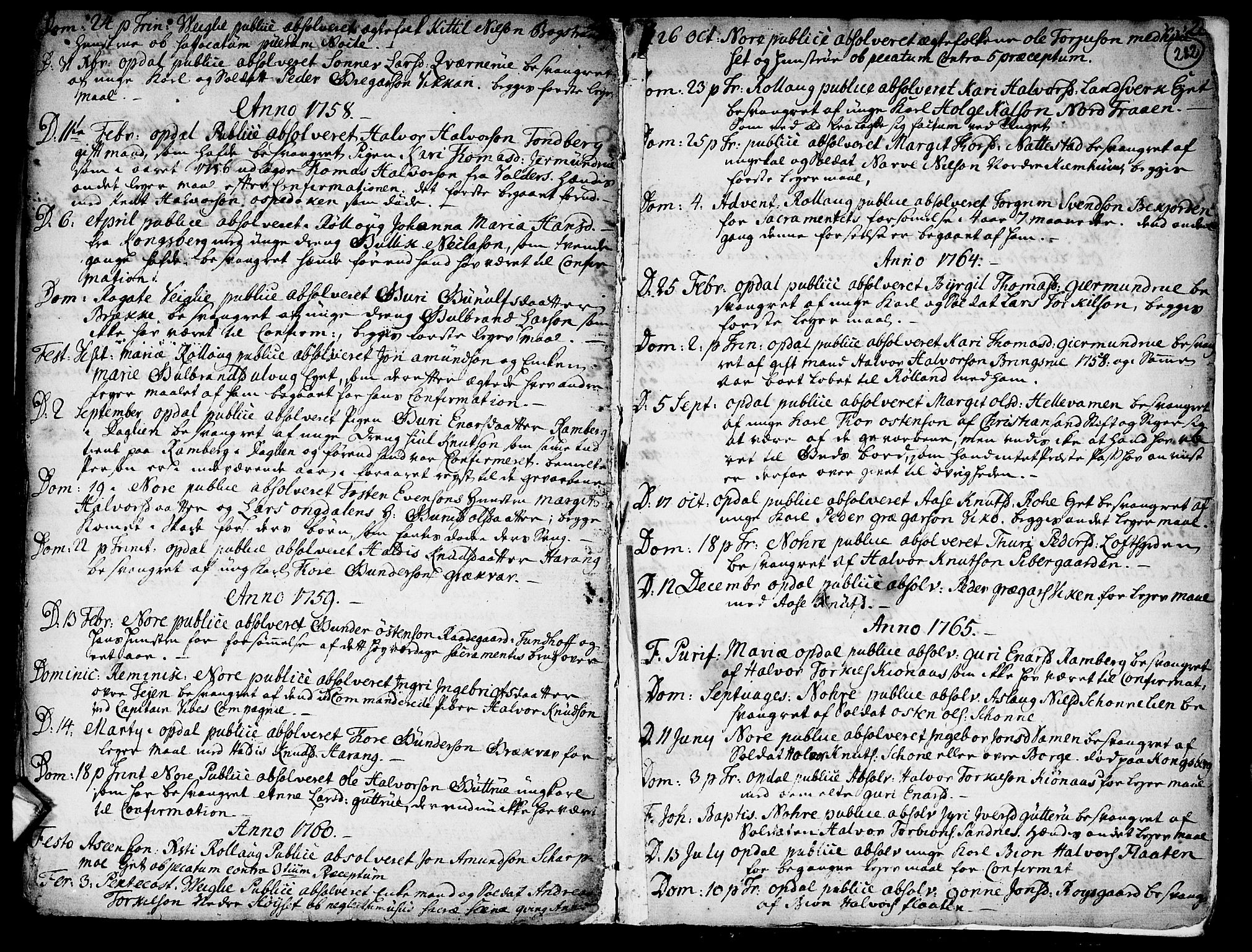 Rollag kirkebøker, SAKO/A-240/F/Fa/L0003: Parish register (official) no. I 3, 1743-1778, p. 282